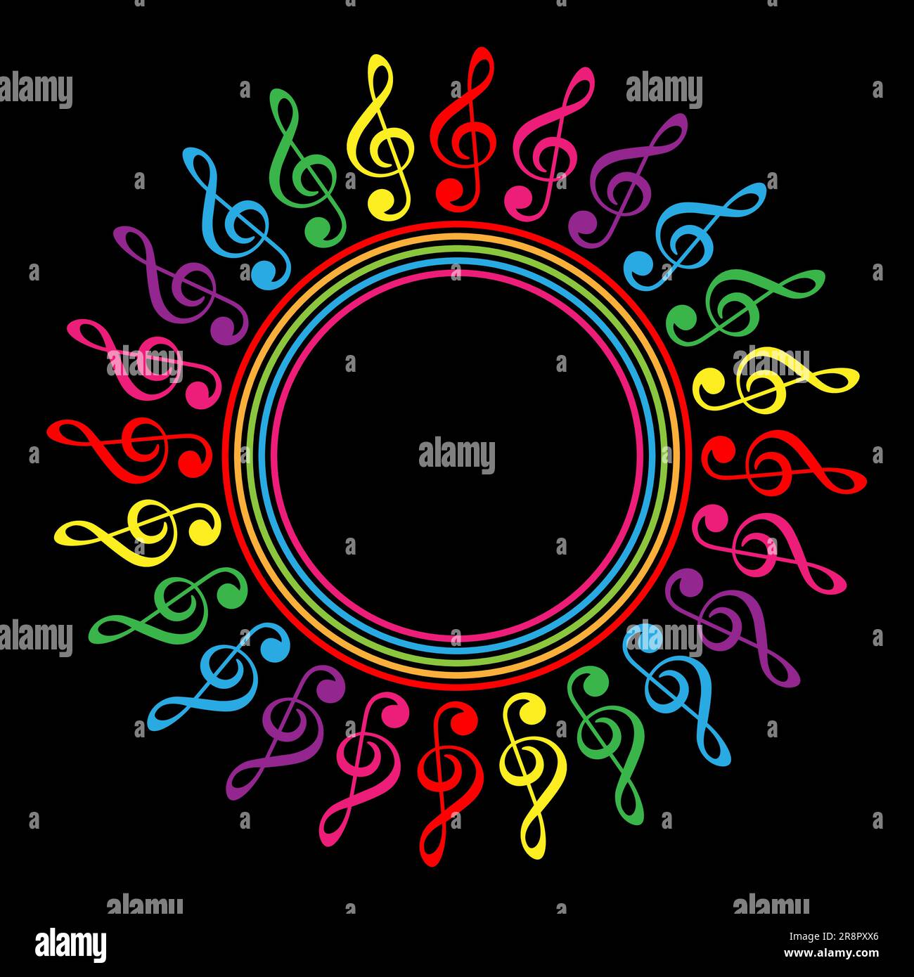 Round musical frame with treble keys Stock Vector Image & Art Alamy