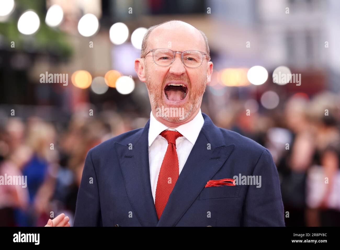 Mark Gatiss poses for photographers upon arrival at the premiere of the