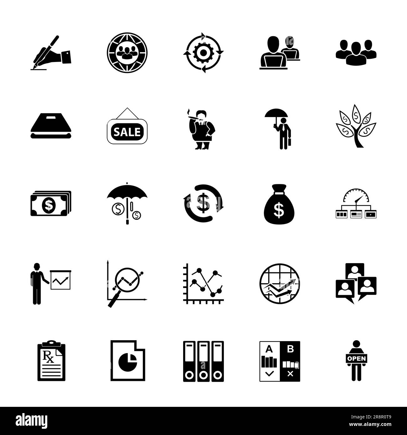 Starting business symbols. Strategy and resources icon set Stock Vector ...