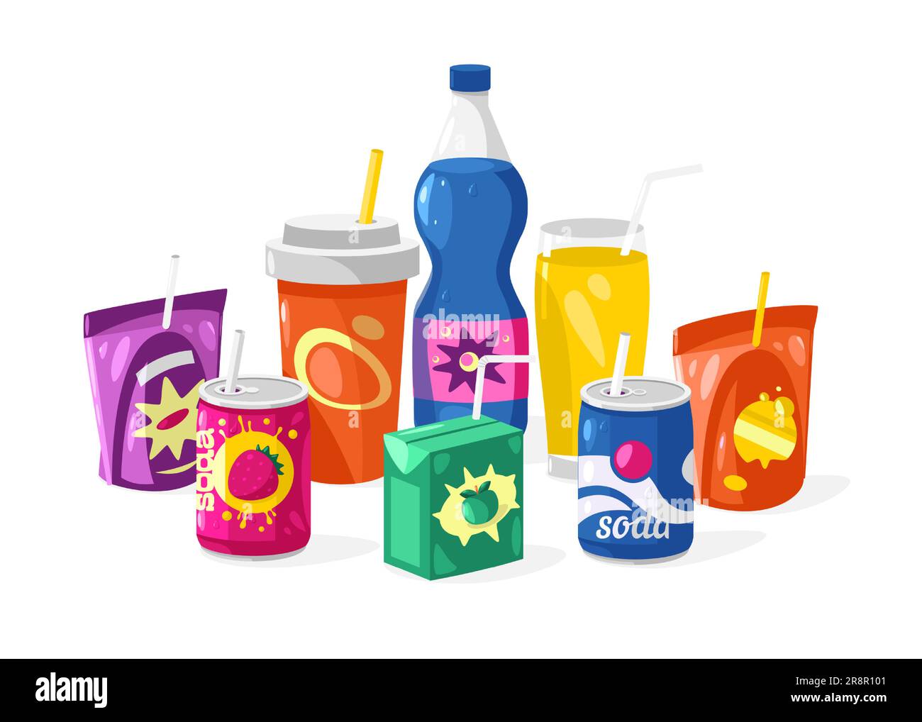 https://c8.alamy.com/comp/2R8R101/sweet-drinks-with-straws-cute-cartoon-colorful-plastic-straws-for-cold-tea-smoothie-and-fizzy-pop-drinks-summer-glass-beverage-elements-vector-iso-2R8R101.jpg
