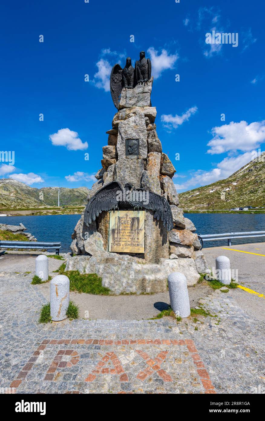 Gotthard pass road, Memorial, Ticino, Switzerland Stock Photo