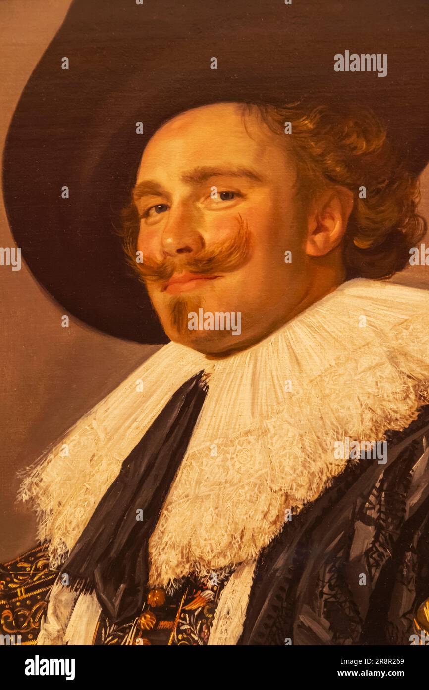 England, London, Heartford House, The Wallace Collection Museum, Painting titled 'The Laughing Cavalier' by Frans Hals Stock Photo