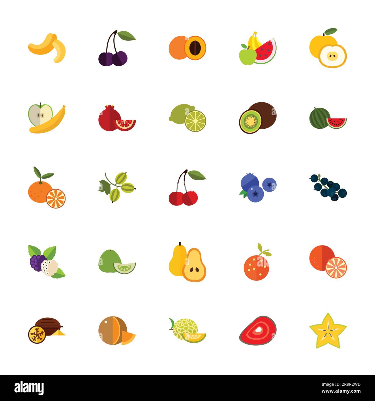 Fruits and berries icon set Stock Vector Image & Art - Alamy