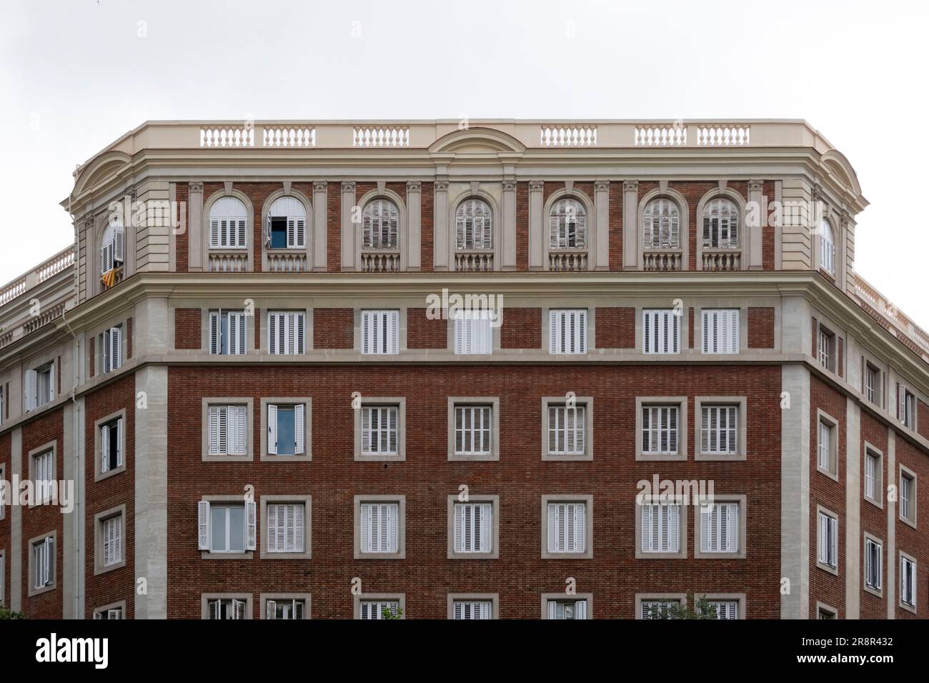 Facade of a building with windows and balconies Stock Photo - Alamy
