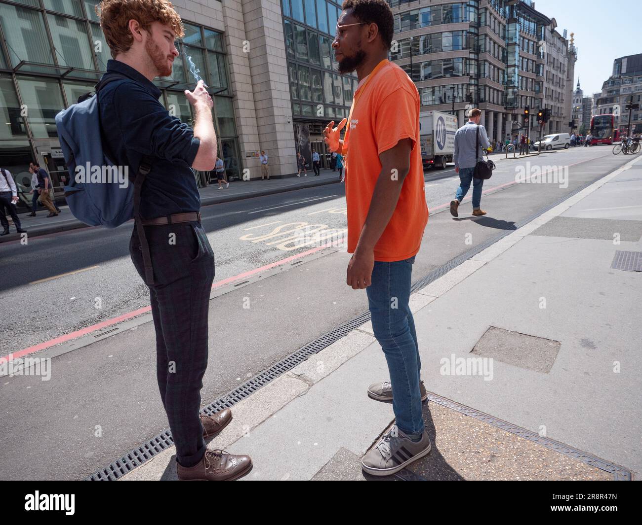 face to face Centre Point Homeless charity collector, street Charity