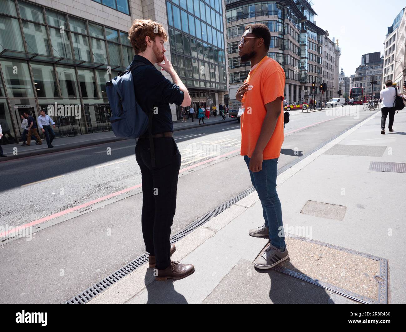 face to face Centre Point Homeless charity collector, street Charity