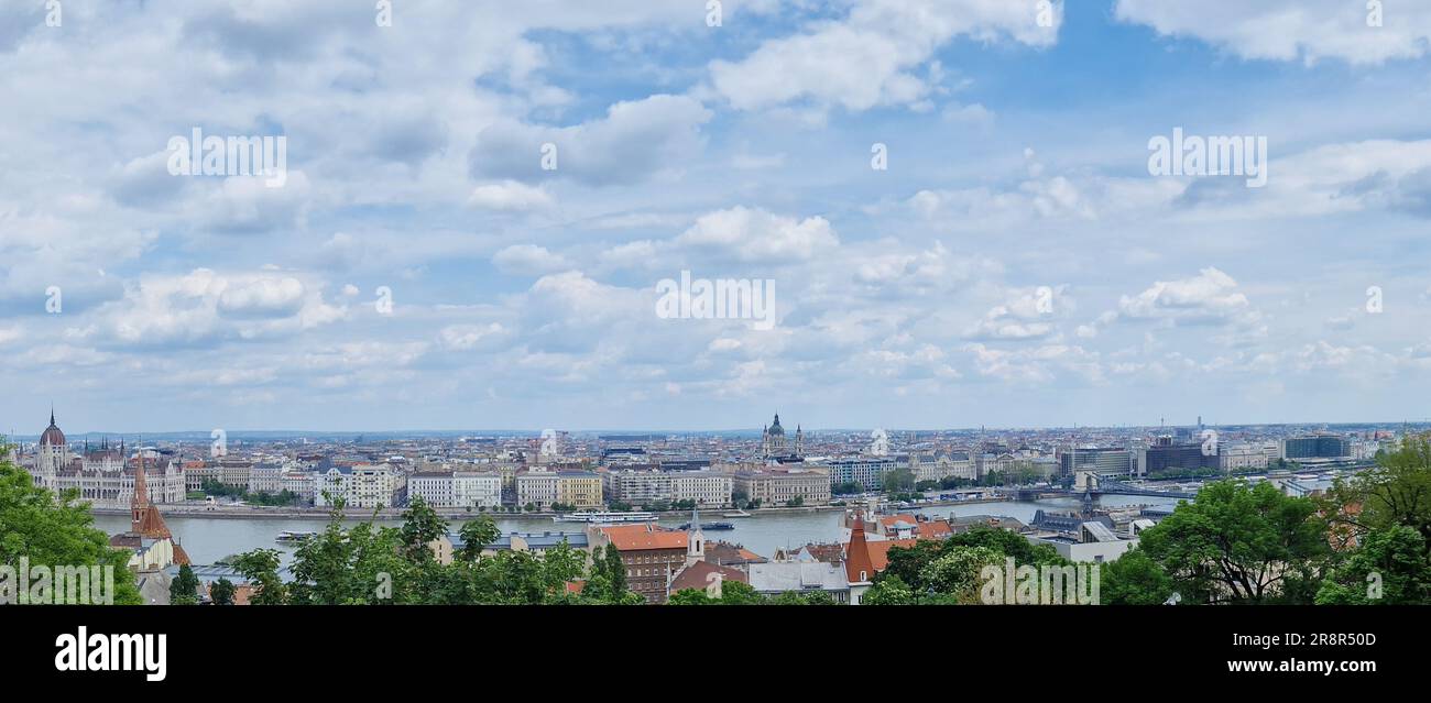 Budapest, Hungary - 05.20.2023: Panorama view on part of Budapest, Hungary Stock Photo
