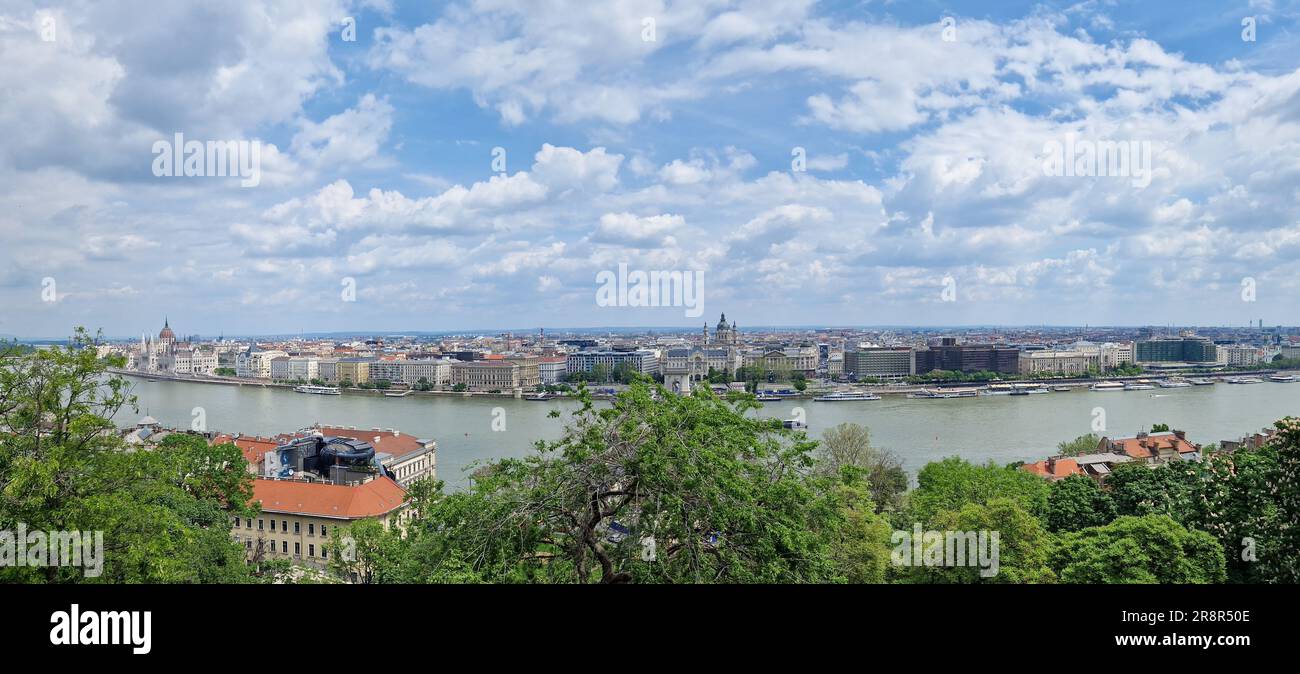 Budapest, Hungary - 05.20.2023: Panorama view on part of Budapest, Hungary Stock Photo