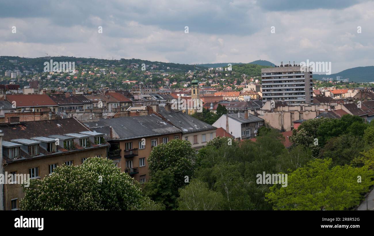 Budapest, Hungary - 05.20.2023: Panorama view on part of Budapest, Hungary Stock Photo