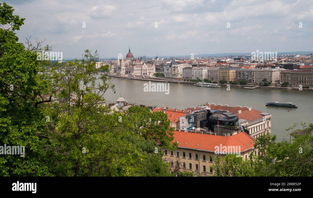 Budapest, Hungary - 05.20.2023: Panorama view on part of Budapest, Hungary Stock Photo