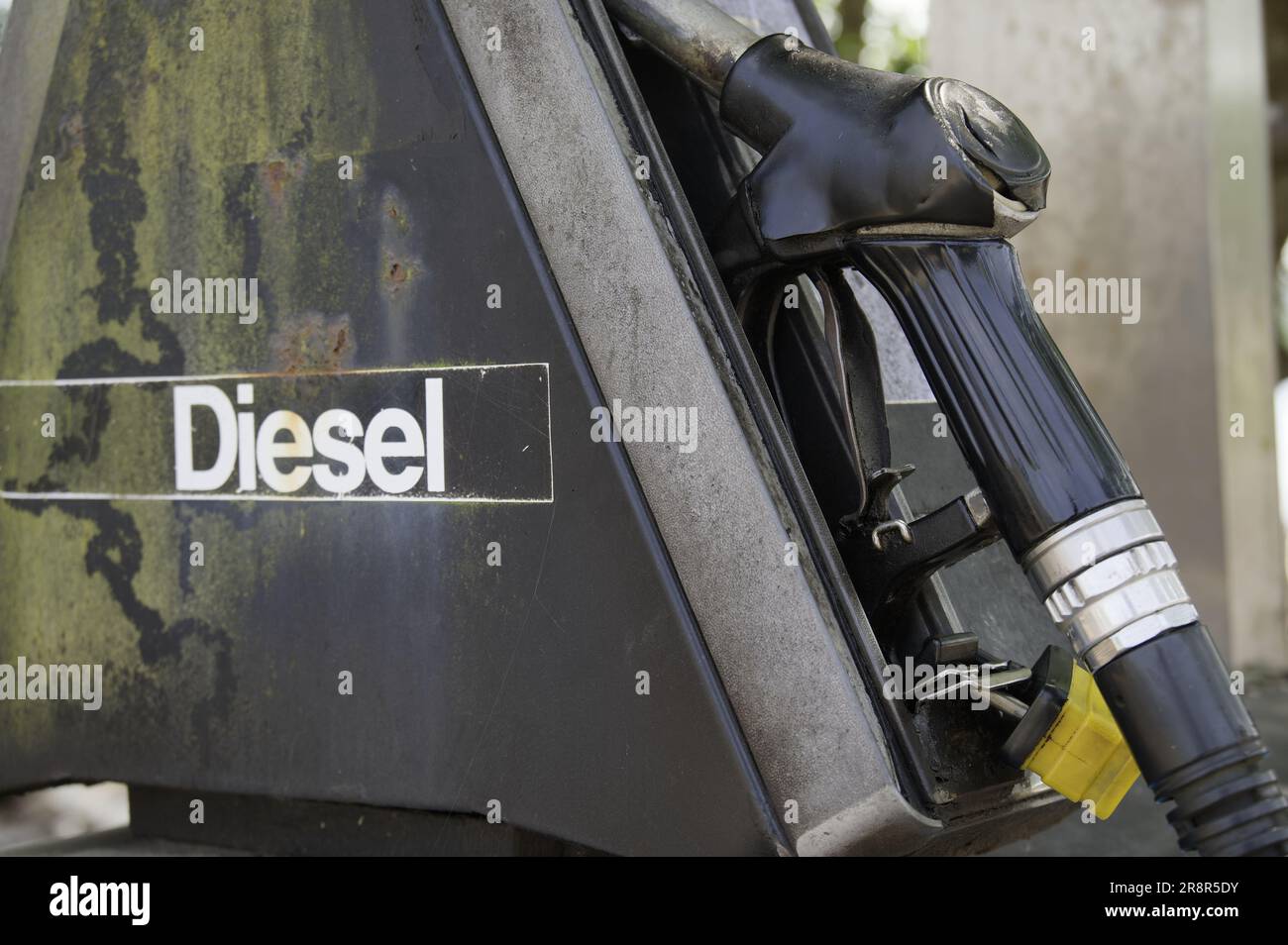 Fuel pump at garage during inflation of petrol and diesel price ...