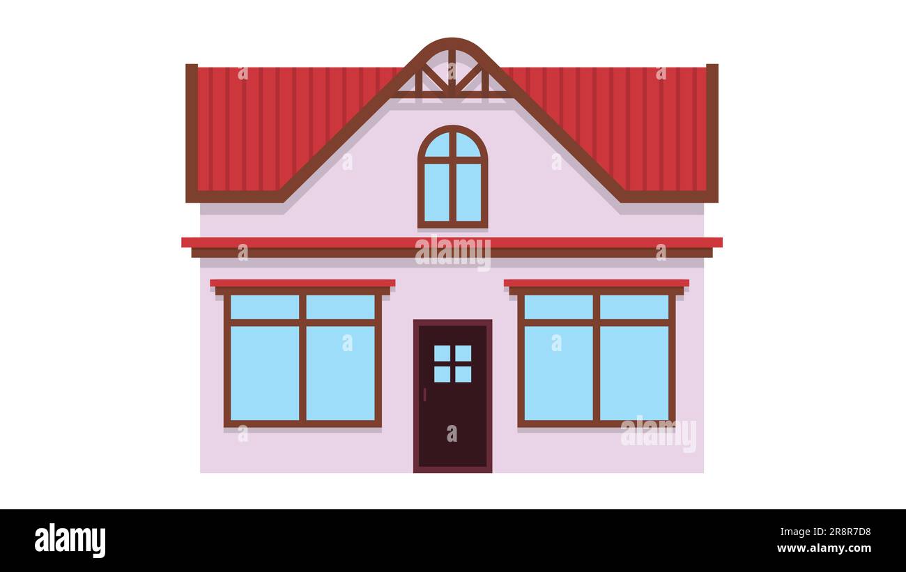 Flat roof house Stock Vector Images - Alamy