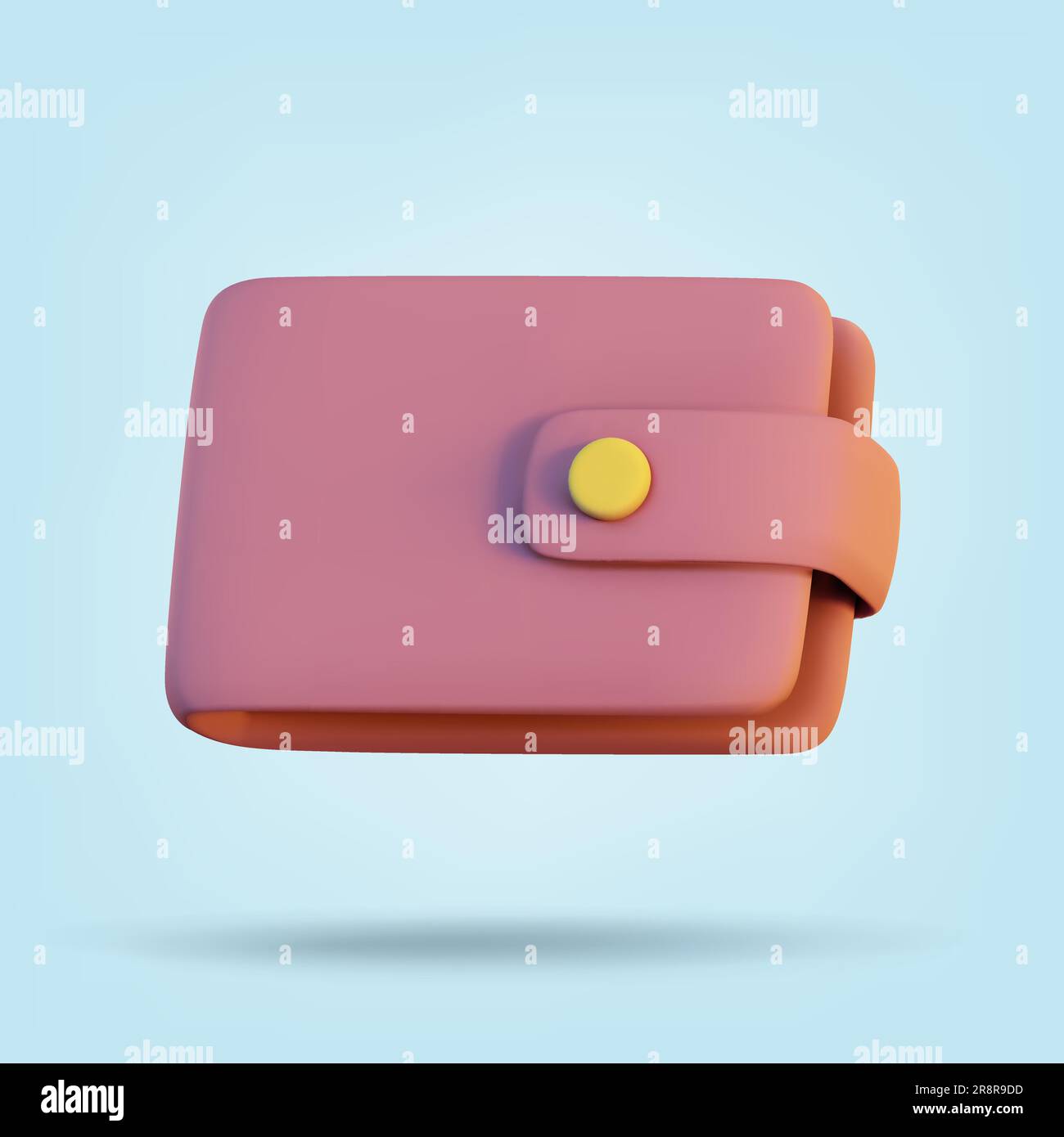 Wallet isolated on blue background. 3D Rendering. Vector illustration Stock Vector