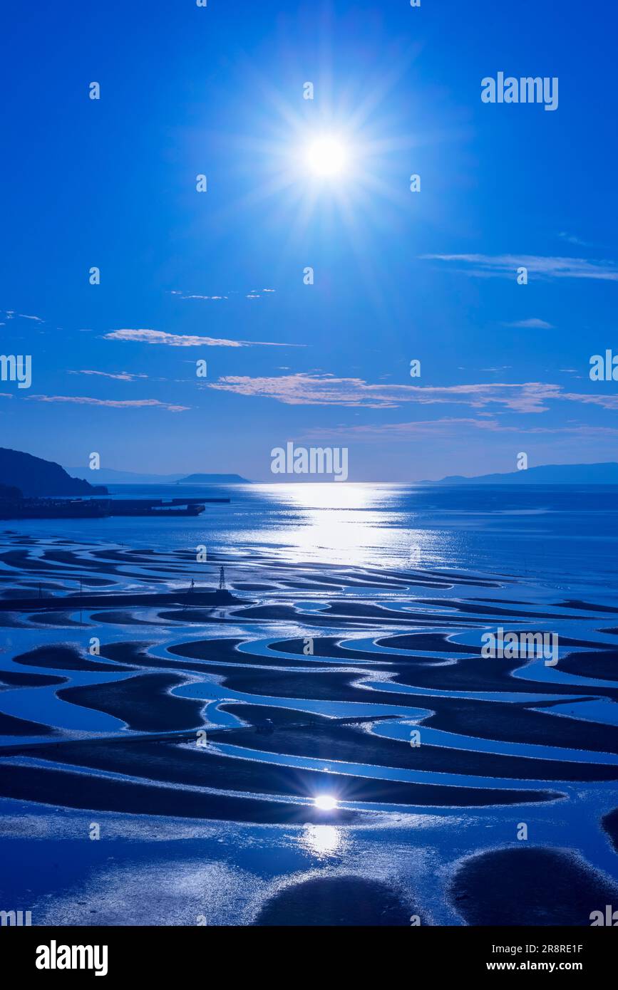 Evening view of Ariake Sea Stock Photo - Alamy