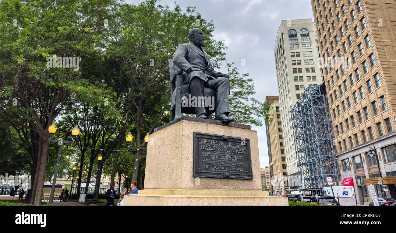 Hazen S Pingree Statue in Detroit DETROIT, MICHIGAN JUNE 10, 2023