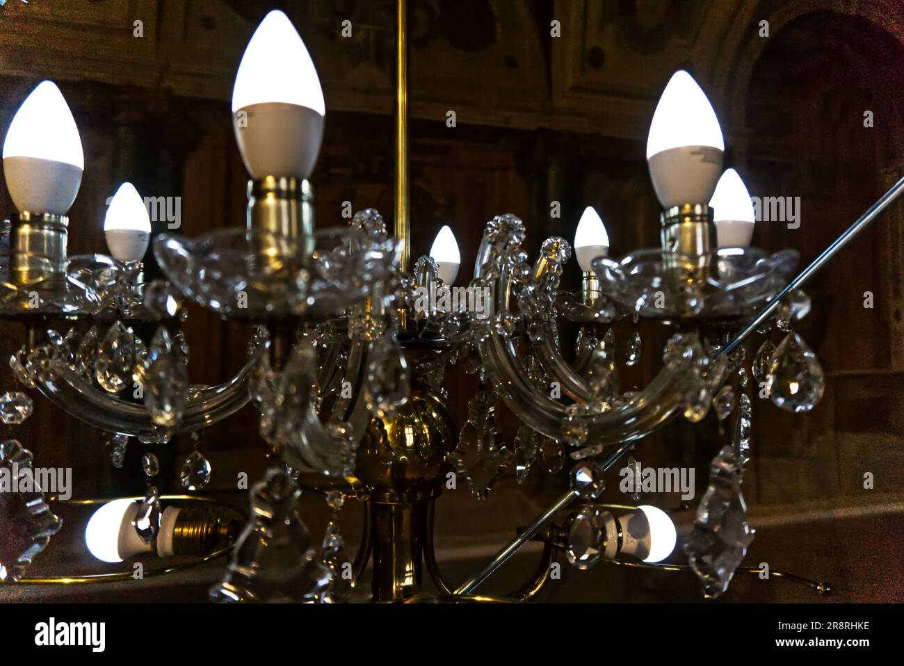 chandelier on castle Belvedere Stock Photo