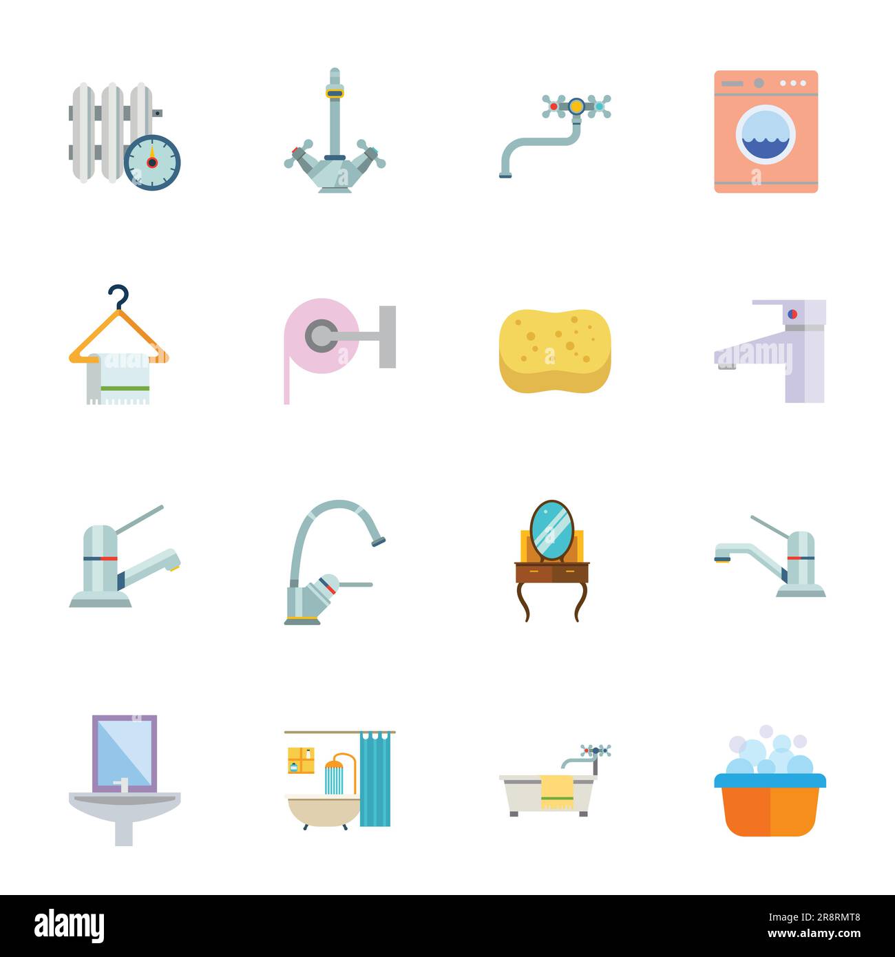 Bathroom icon set. Toilet, plumbing, hygiene Stock Vector Image & Art ...