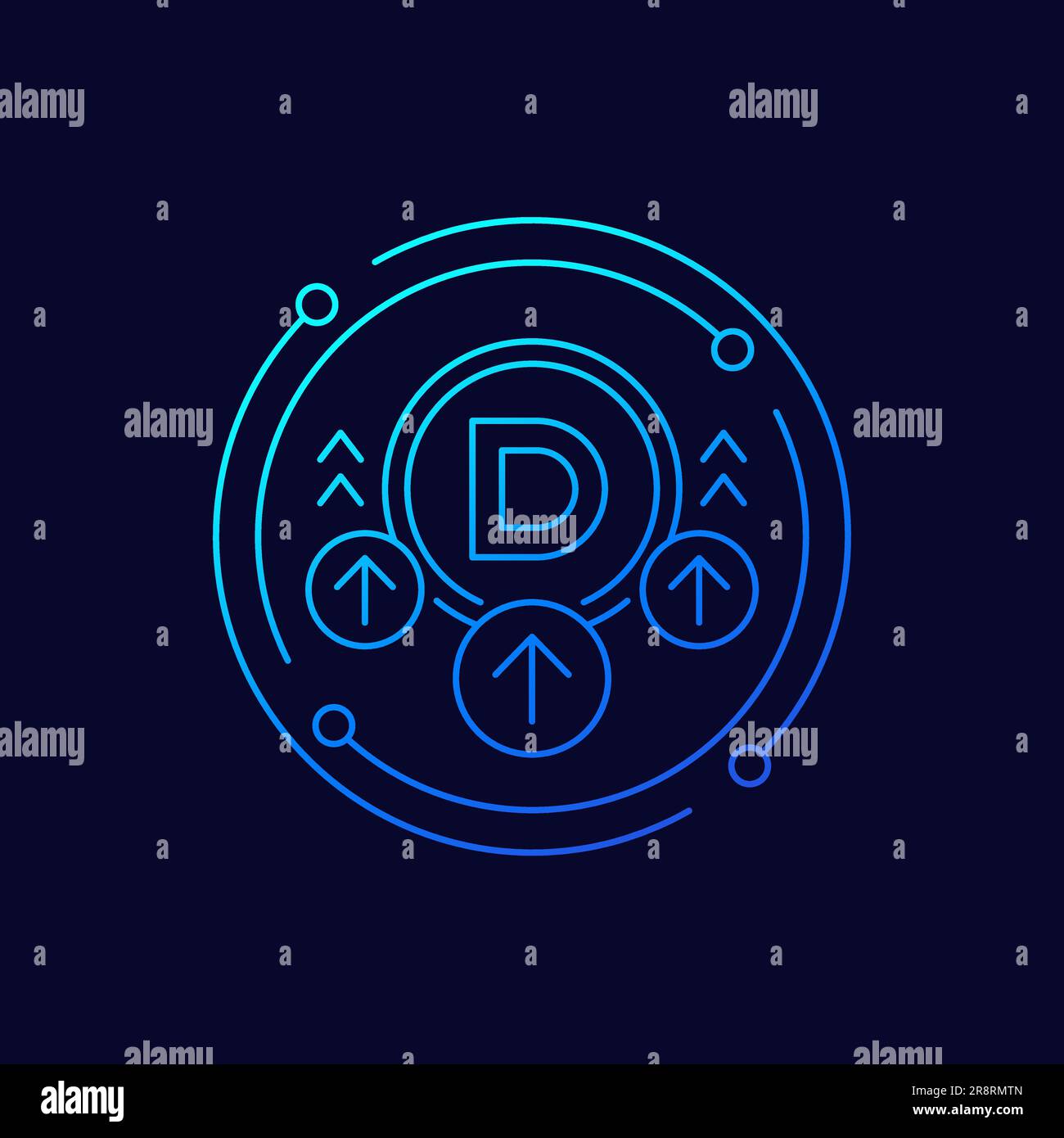 raise vitamin D level icon, linear design Stock Vector