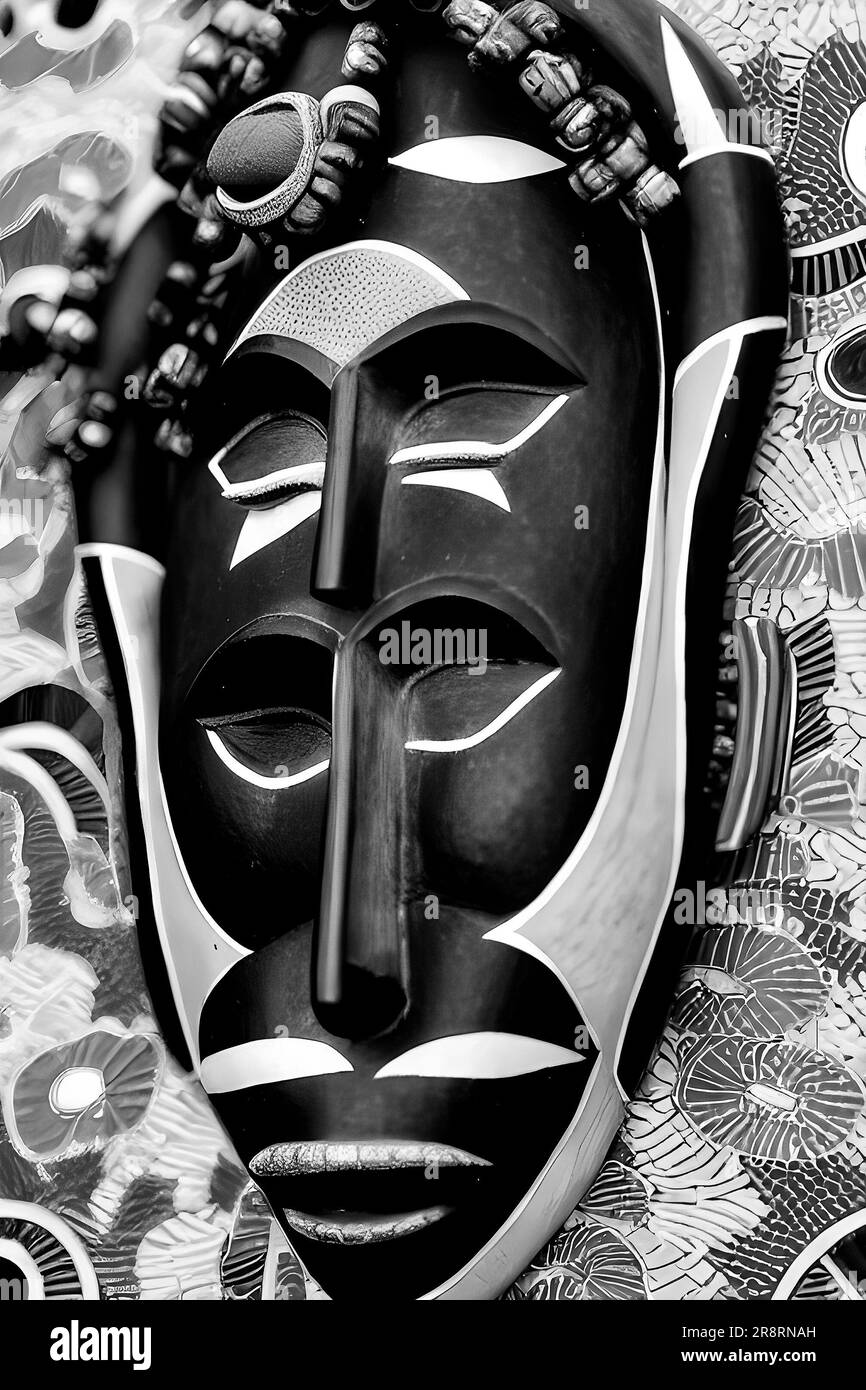 African mask museum Black and White Stock Photos & Images - Alamy