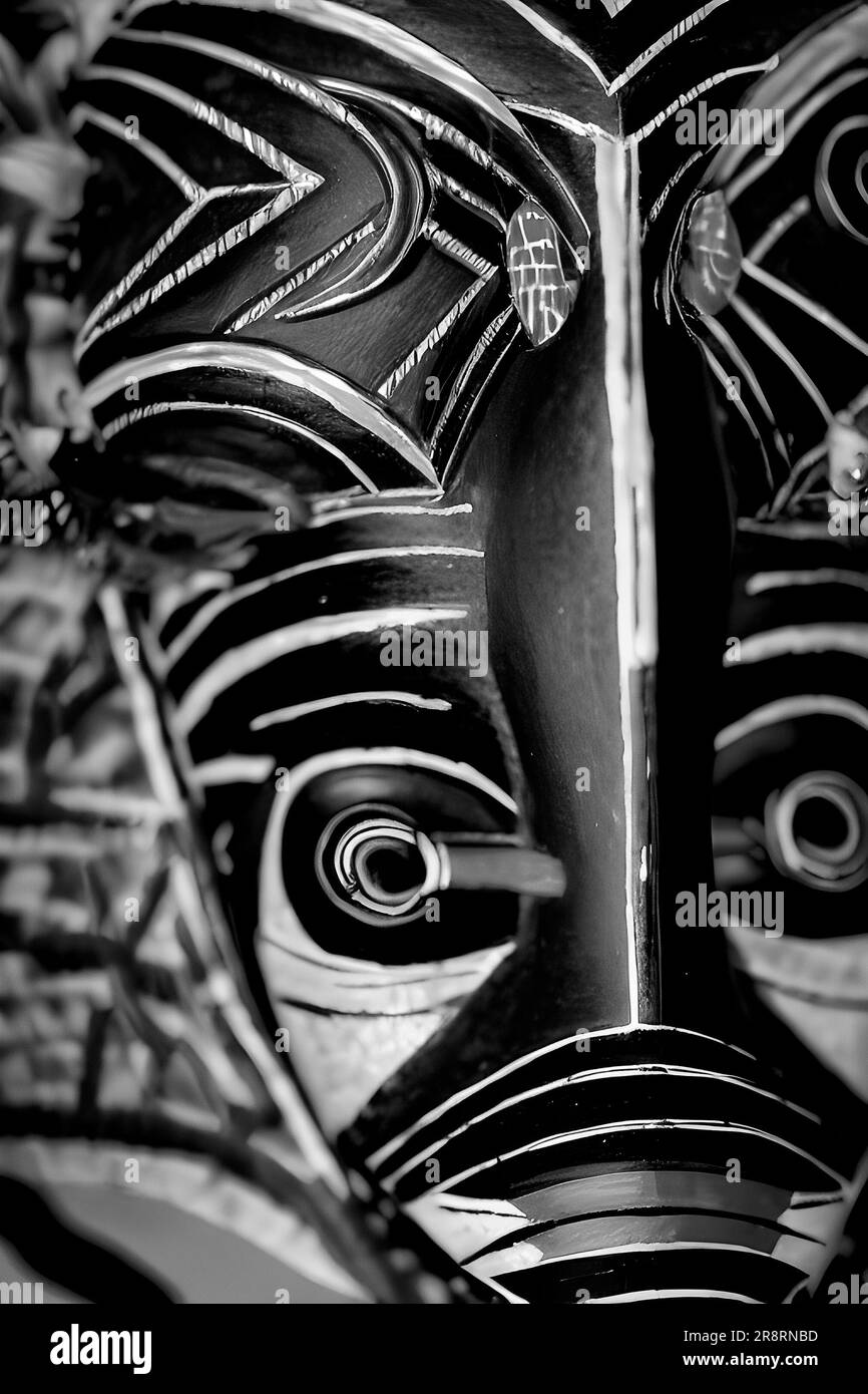African mask Black and White Stock Photos & Images - Alamy
