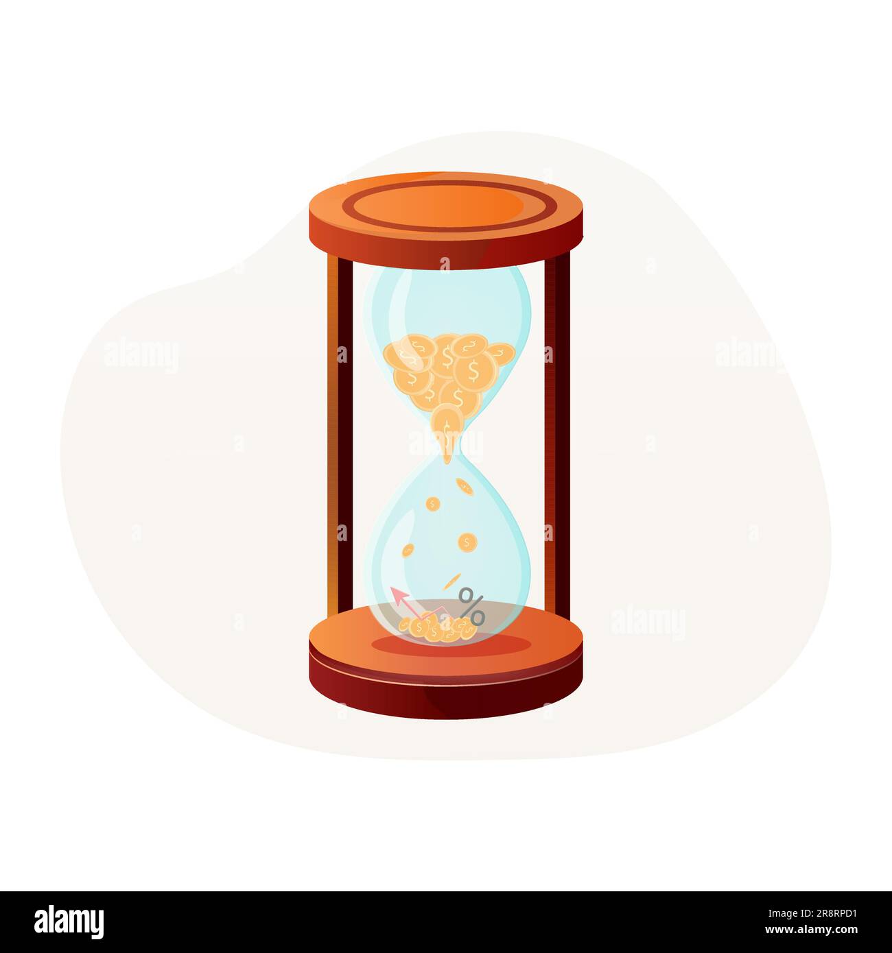 Hourglass with coin money inside inflation time Stock Vector Image ...