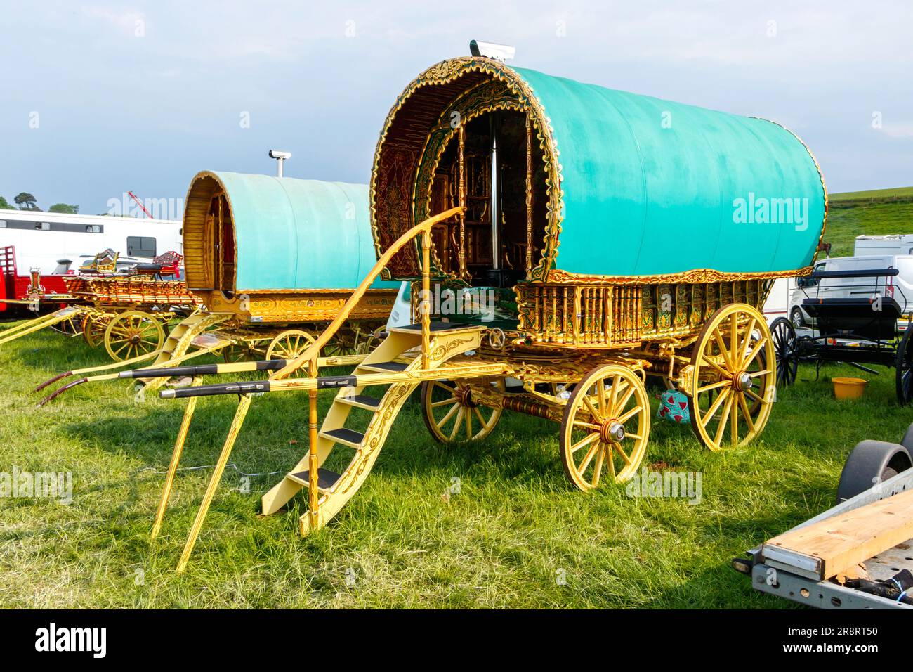 traditional covered horse drawn gypsy wagons and painted cart annual