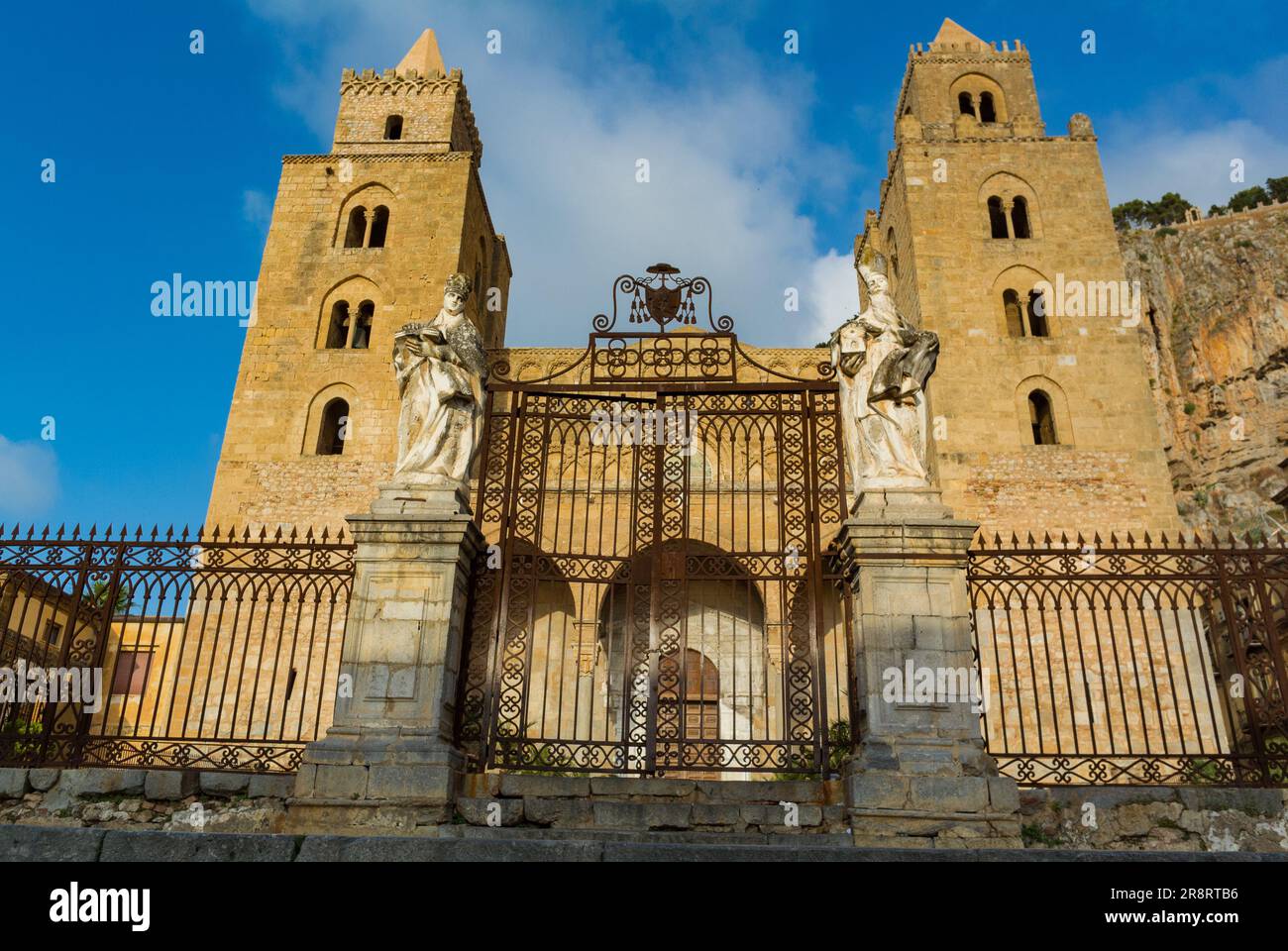 Cefalu, Sicily, Italy, The Cathedral of Cefalu (Italian: Duomo di Cefalu) is a Roman Catholic basilica and UNESCO World Heritage Stock Photo