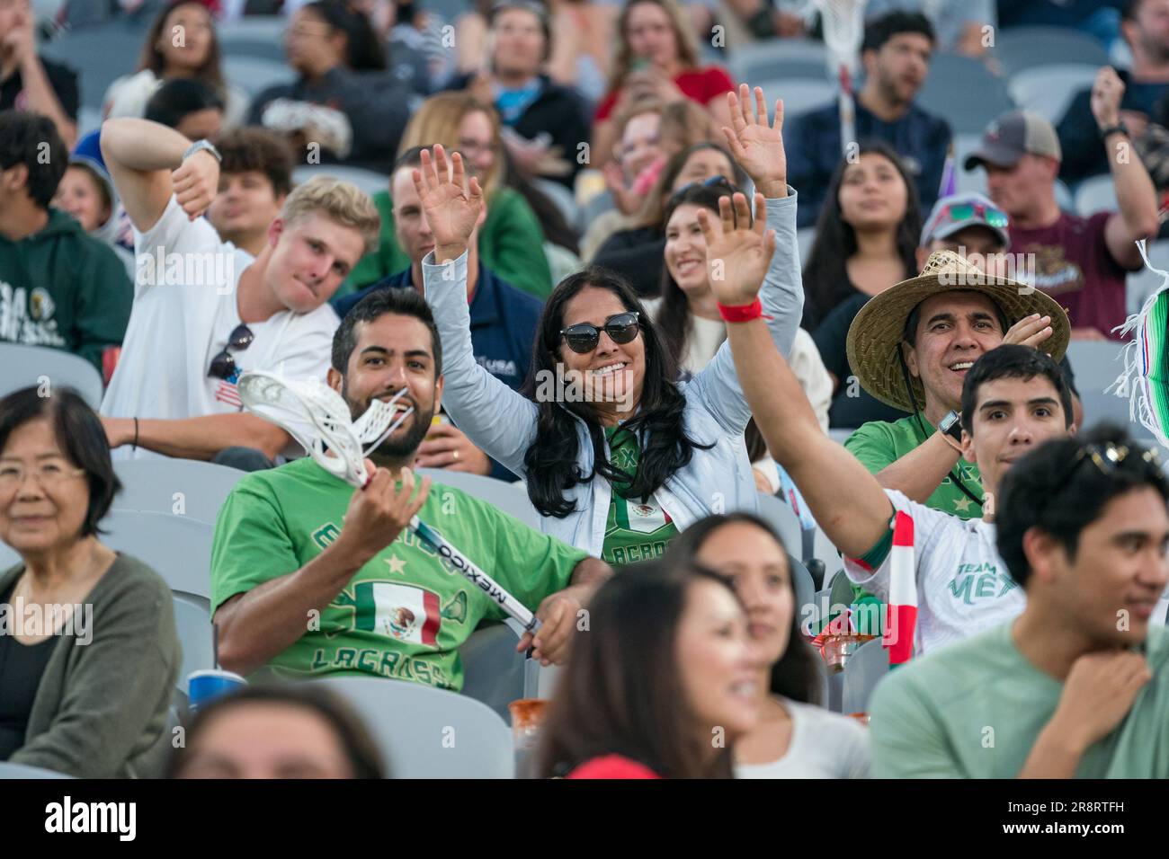 San Diego, USA. 21st June, 2023. Fans at the World Lacrosse Men's Championship opening game USA vs Canada at Snapdragon Stadium. Credit: Ben Nichols/Alamy Live News Stock Photo