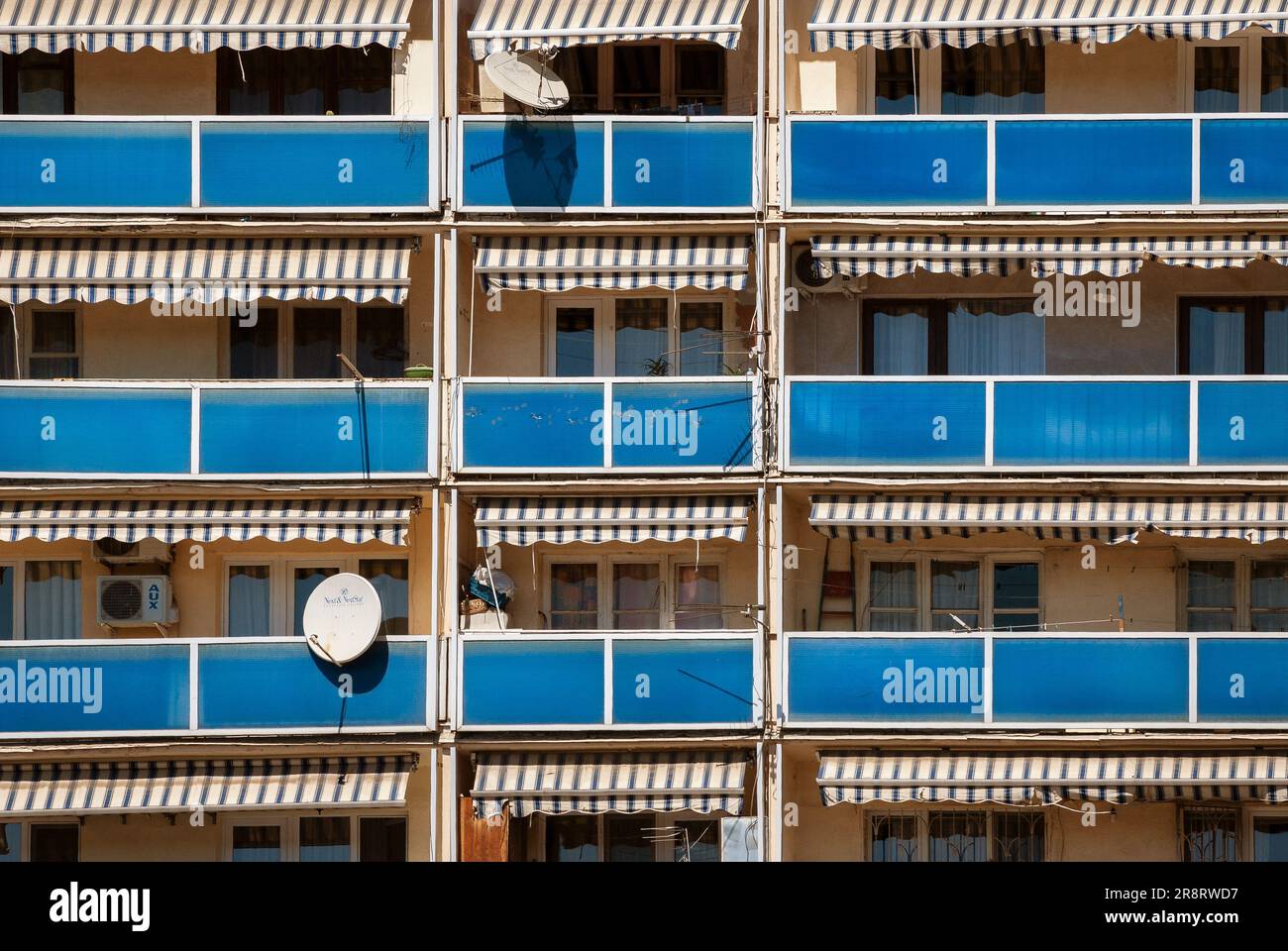 Georgia, Tbilisi - April 24, 2021: Windows and balconies of the old ...