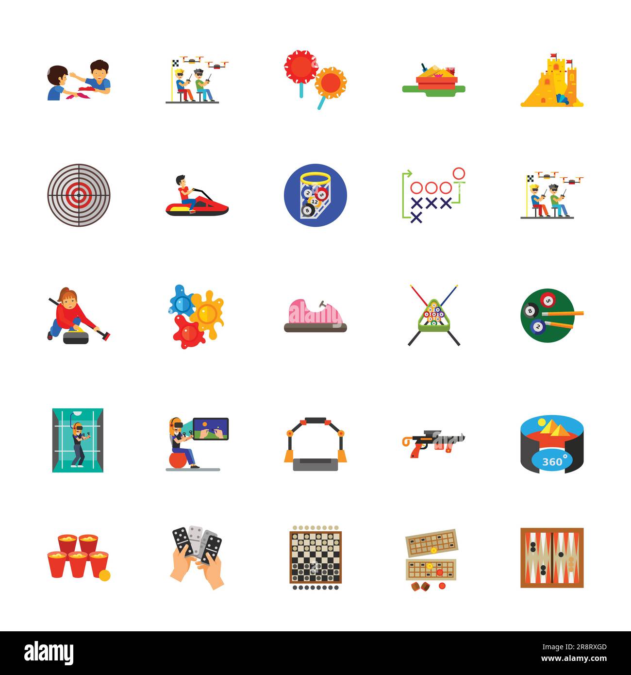 Computer, gambling and board games icon set Stock Vector