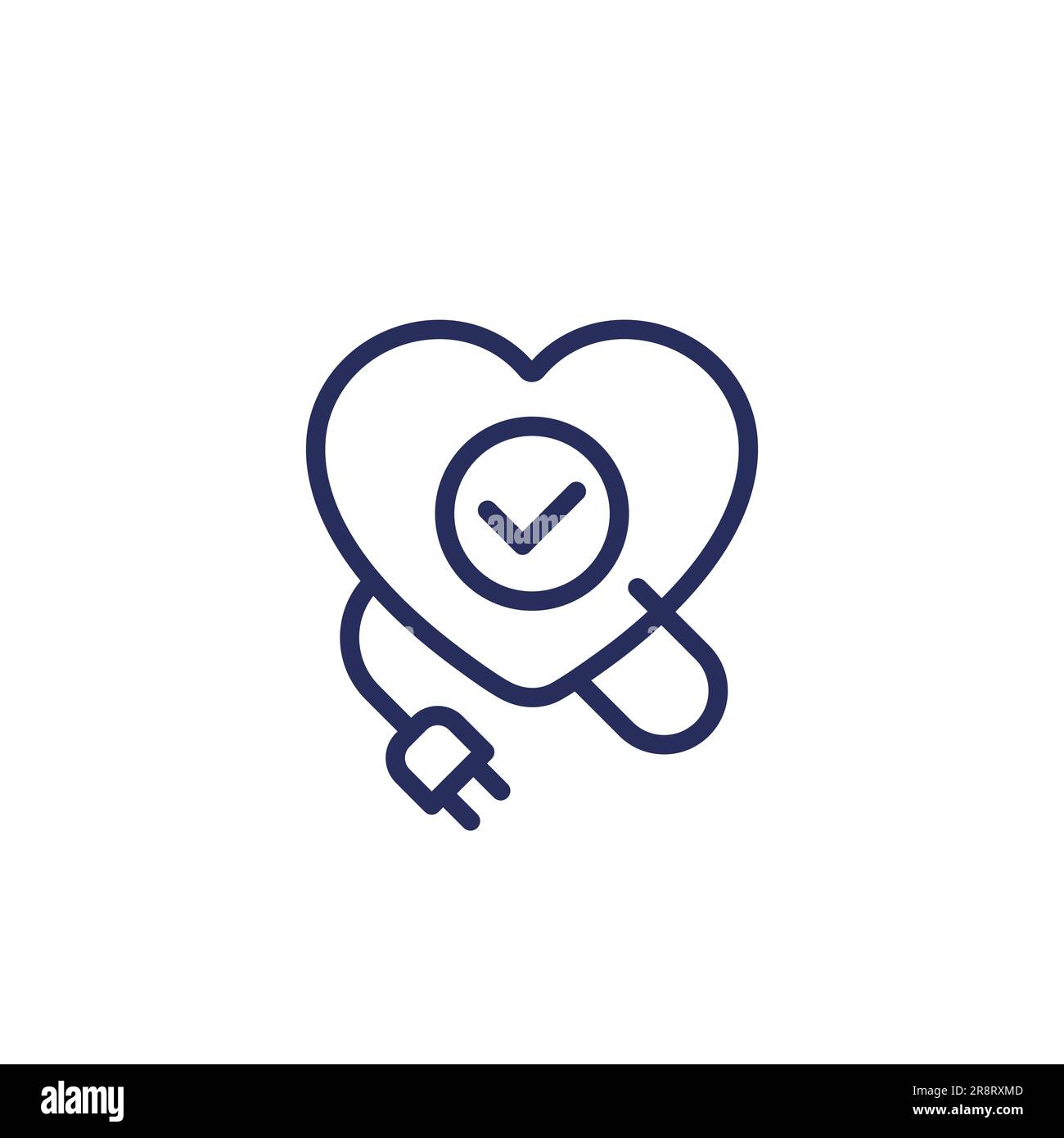 heart with an electric plug line icon Stock Vector Image & Art - Alamy