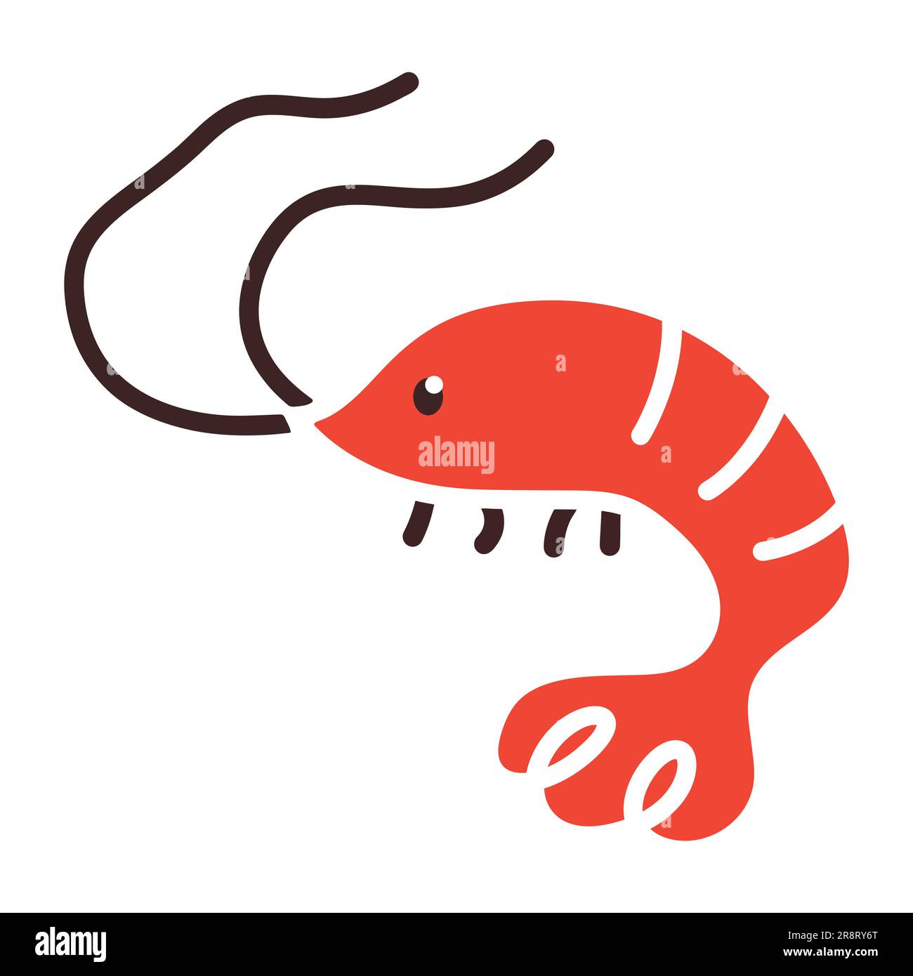 Cute cartoon shrimp. Vector illustration Stock Photo - Alamy