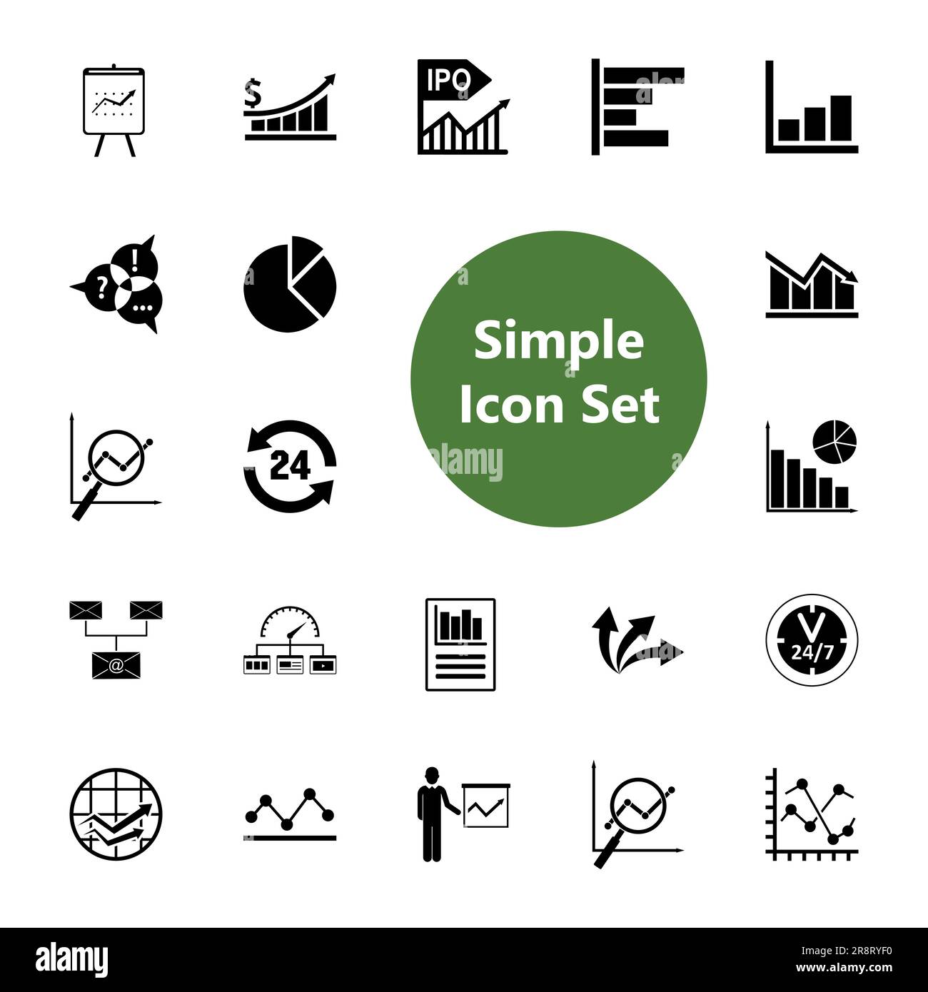 Graphics icon set. Chart, graph and diagram collection Stock Vector ...