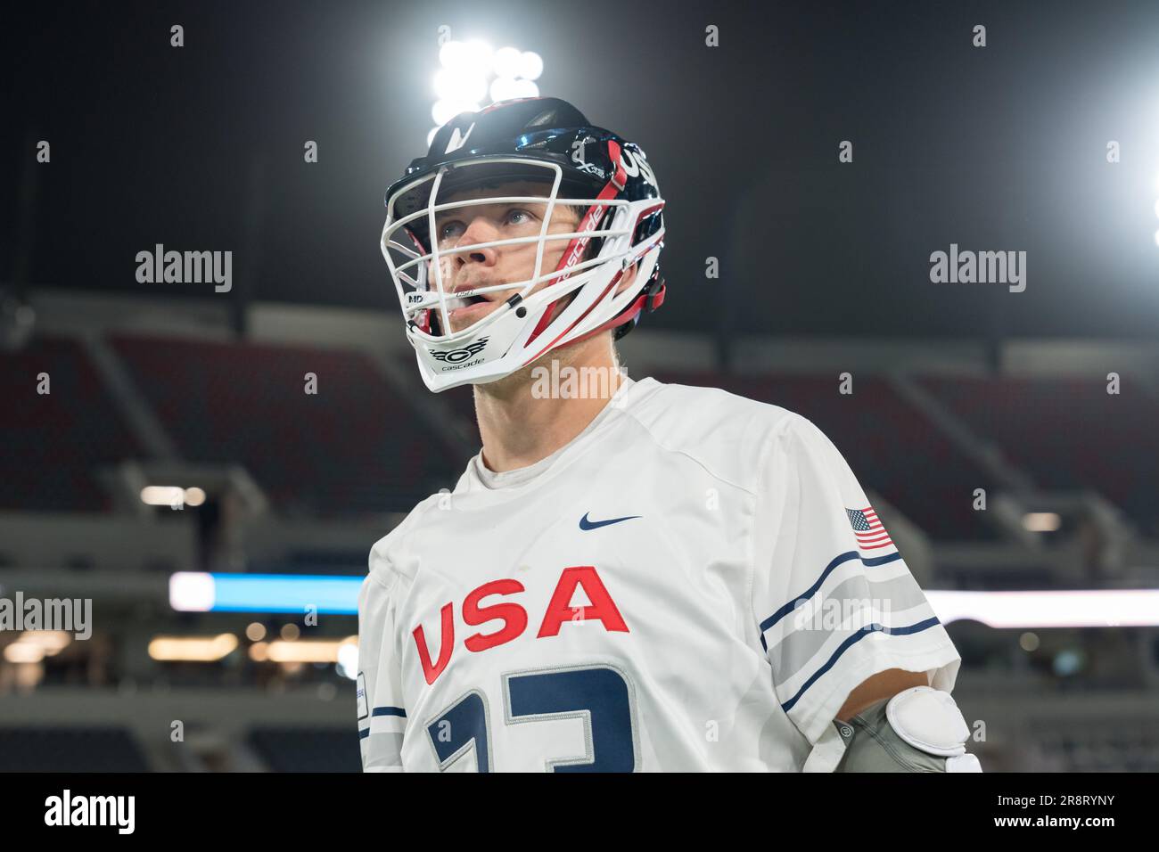 San Diego, USA. 21st June, 2023. Matthew Dunn (33) at the  World Lacrosse Men's Championship opening game USA vs Canada at Snapdragon Stadium. Credit: Ben Nichols/Alamy Live News Stock Photo