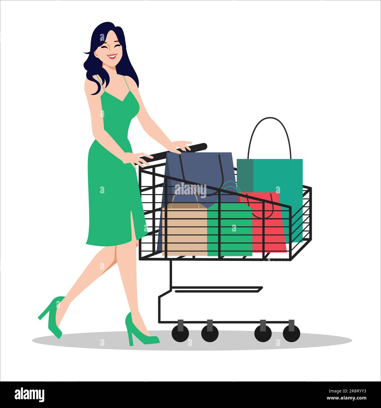 A Cute Girl Is Carrying A Shopping Bag Stock Vector Image Art Alamy a-cute-girl-is-carrying-a-shopping-bag-stock-vector-image-art-alamy