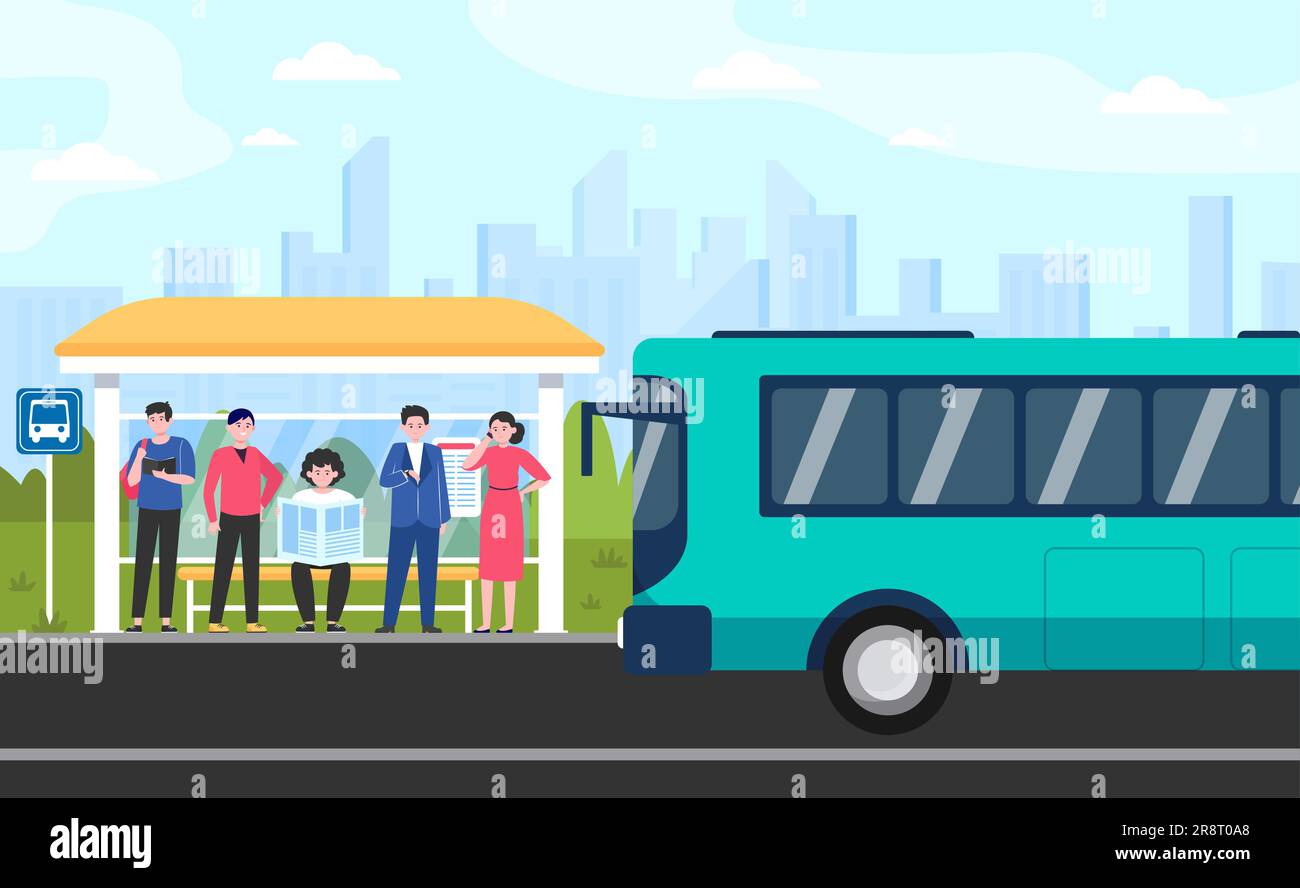 Cartoon Bus Station