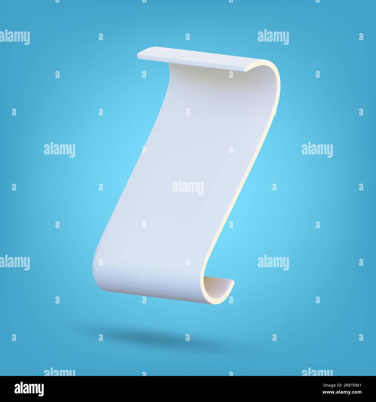 Paper ribbon rolls isolated on blue background. 3D Rendering. Vector illustration Stock Vector