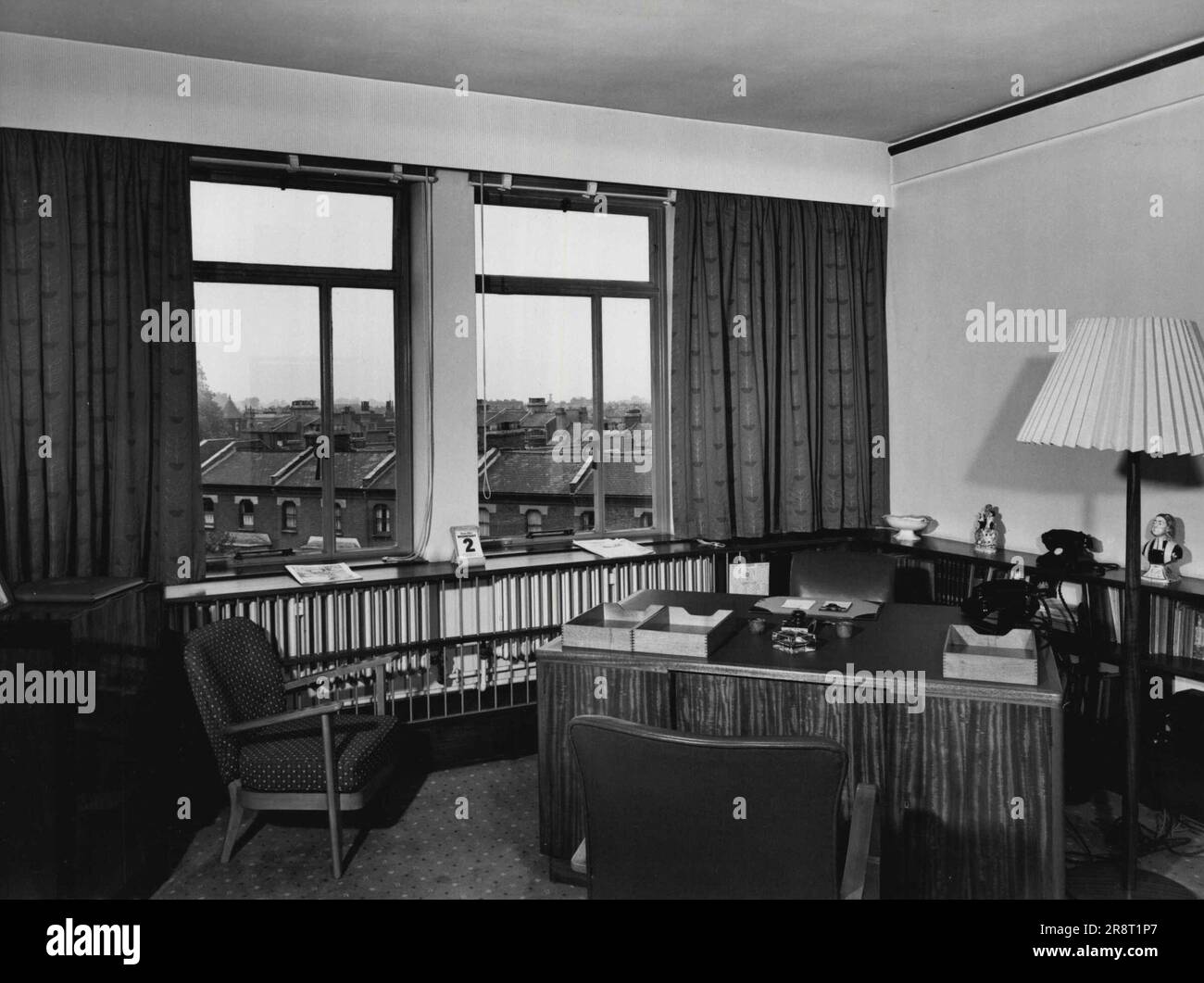 BBC Television Centre, Wood Lane, Hammersmith W.12. - The office of Sir George Barnes, Director of Television Broadcasting. June 01, 1954. (Photo by BBC). Stock Photo