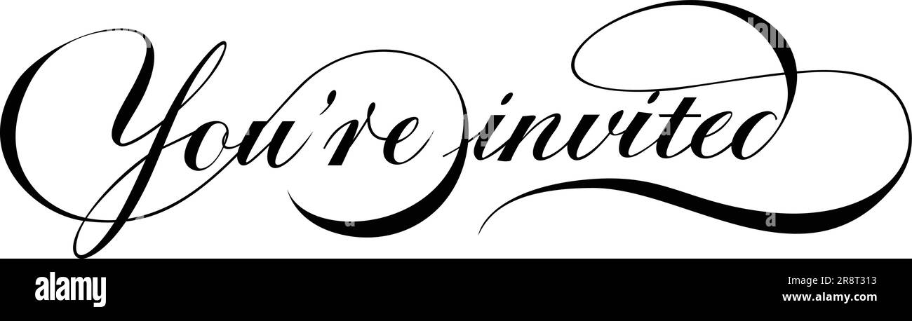 Invitation lettering Black and White Stock Photos & Images - Alamy