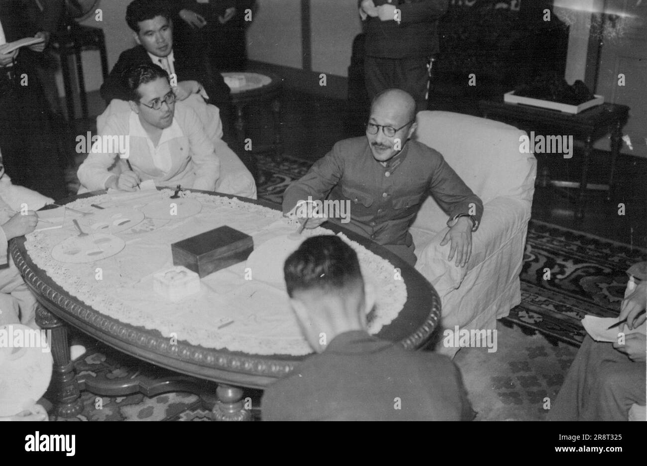 General Tojo ... Lt. General Tojo, War Minister designate, was taken at the army minister's official residence late tonight, where he talked about important matters with high army officials, as making his statement. July 18, 1940. (Photo by The Domei News Photos Service). Stock Photo