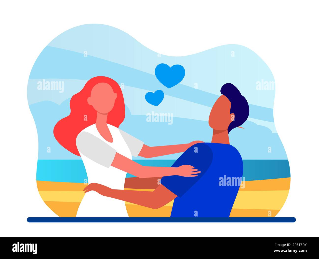 Young happy couple hugging each other Stock Vector Image & Art - Alamy