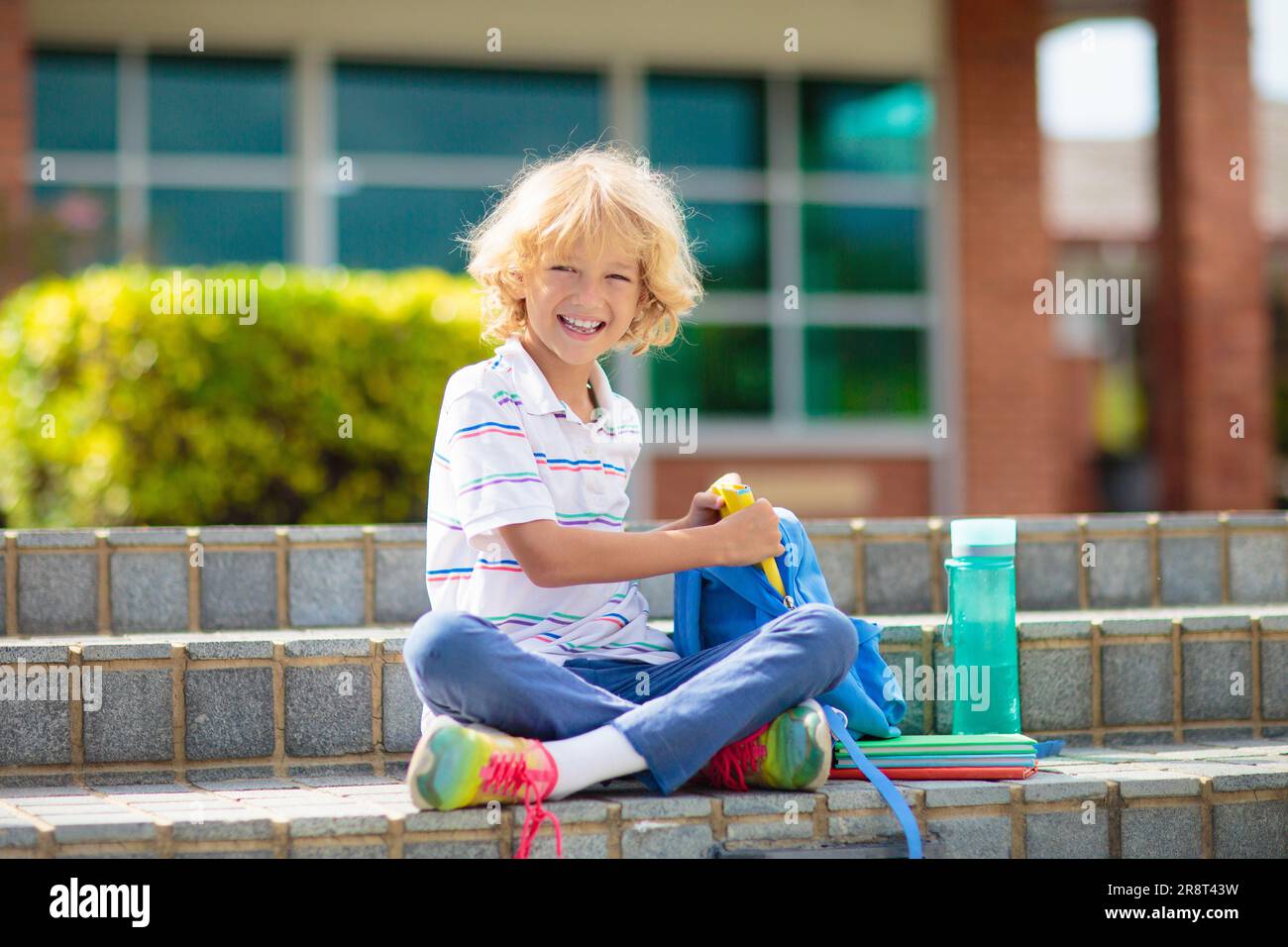Children go back to school. Start of new school year after summer