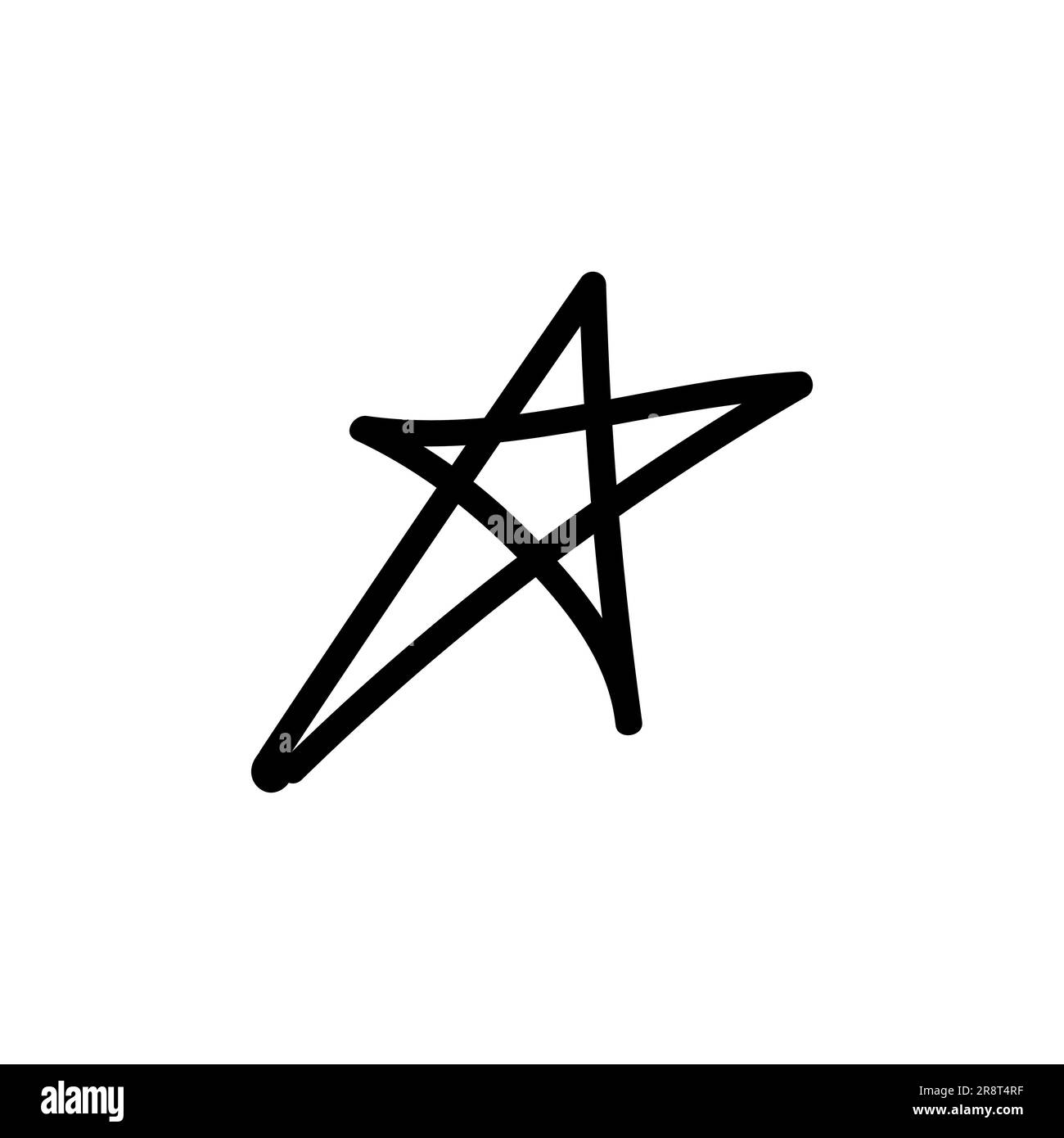 Hand drawn black doodle star y2k simple element. Vector illustration ...