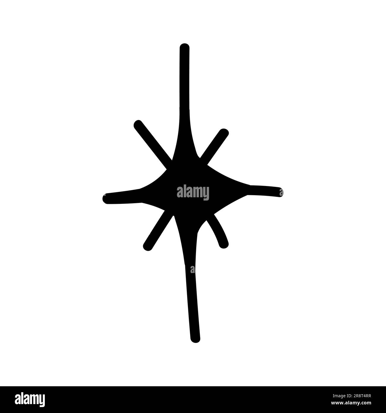 Hand drawn black doodle star y2k simple element. Vector illustration ...