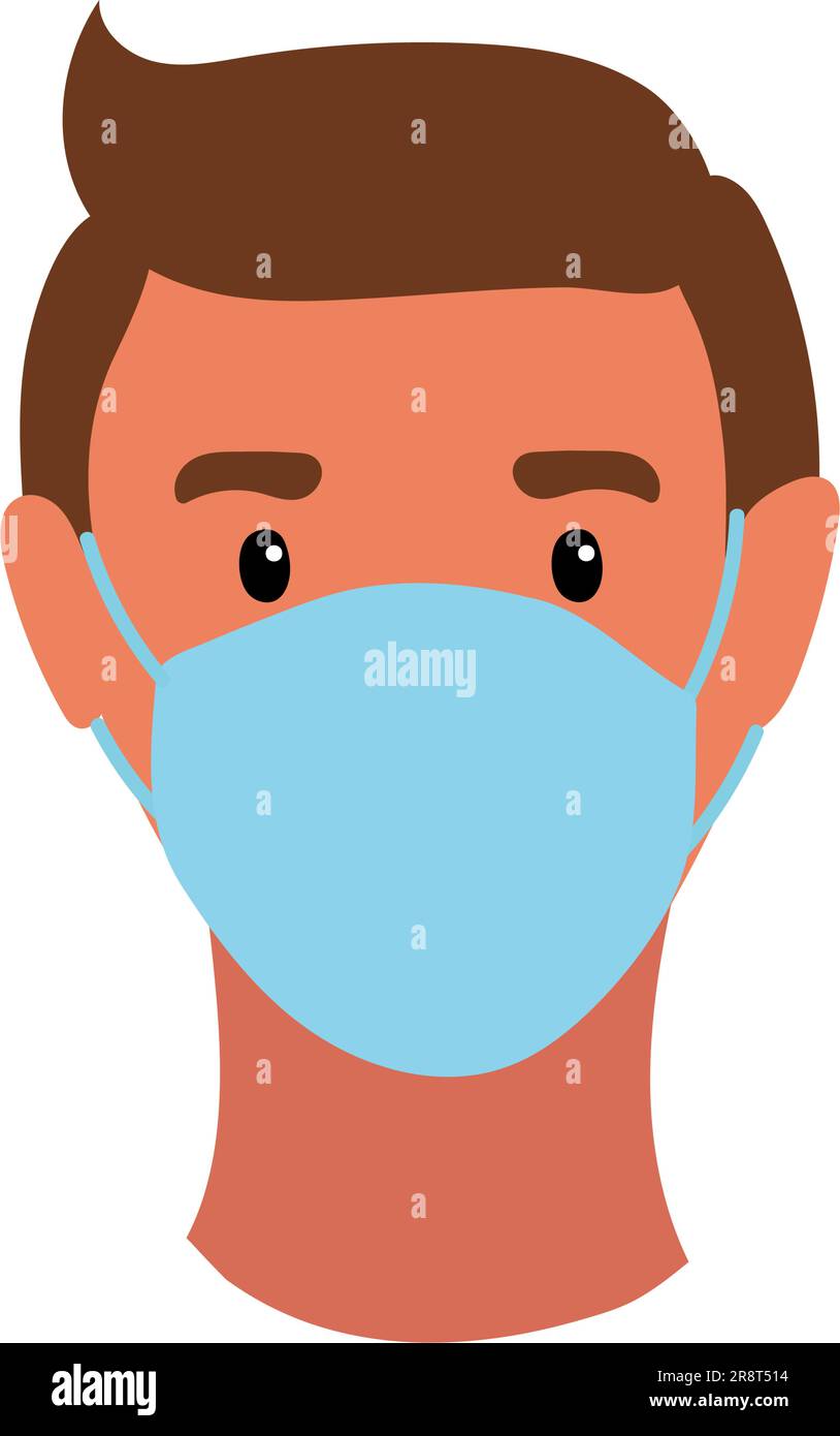 Male face with medical protective mask Stock Vector Image & Art - Alamy