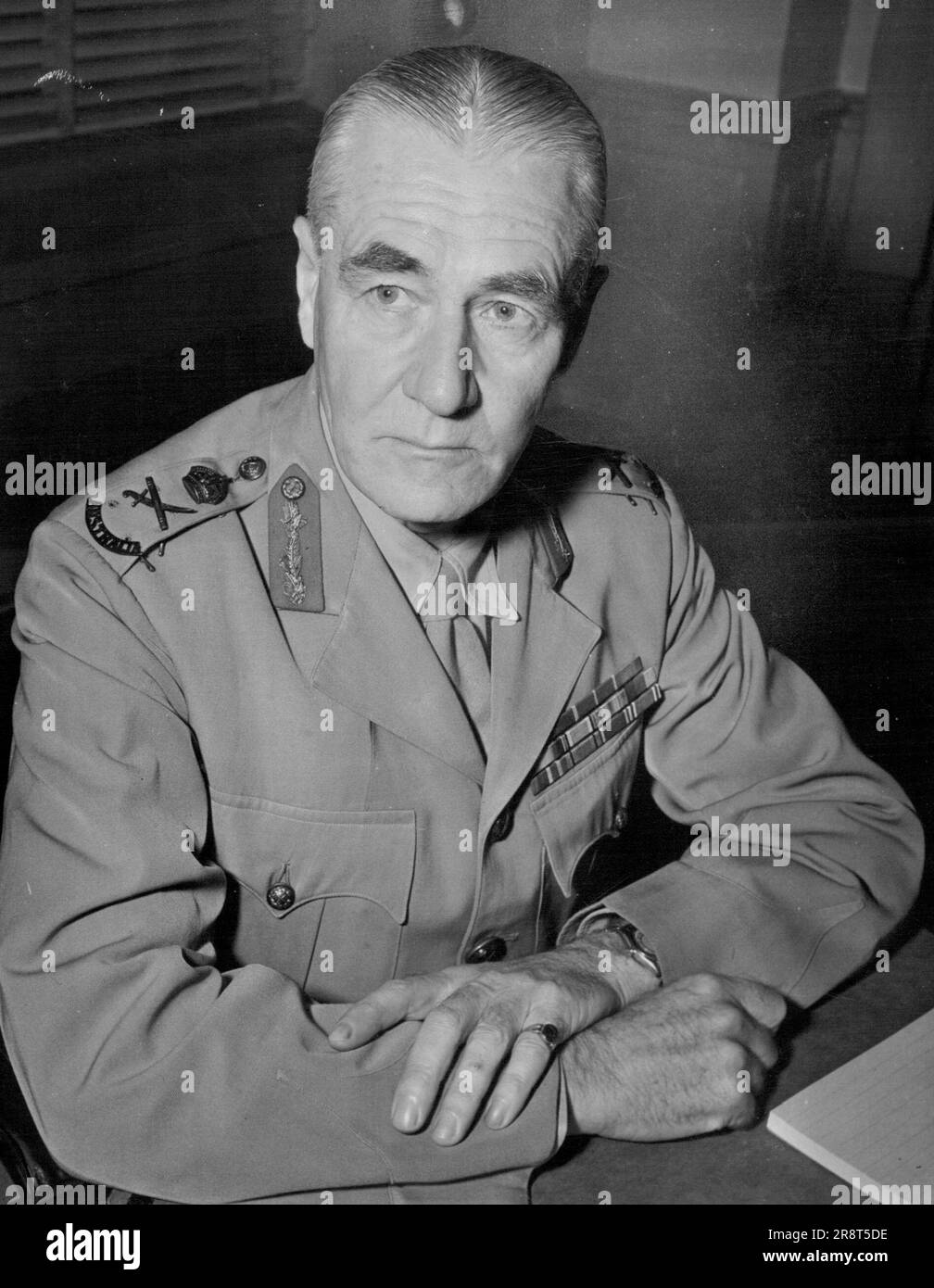 Lt.-General Sturdee. August 06, 1947. (Photo by Wide World Photo). Stock Photo