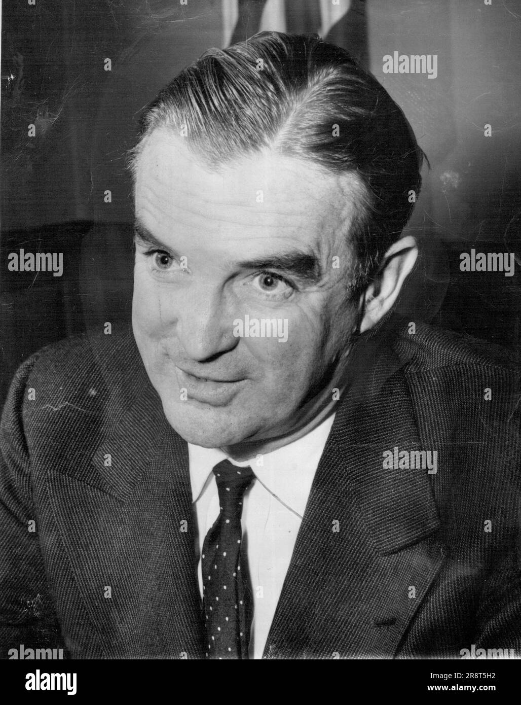 William Stuart Symington Industrialist. Born: Amherst, Mass., June 26, 1901 Educated:Yale Univ., B.A., 1923 Served U.S. Army, 1919 with Symington Co., Rochester, N.Y., 1923-30 Pres., Dould Car Lighting Co., Valley Appliances, Colonial Radio Co., Rochester, 1930-35 Pres., Rustless Iron and Steel Co., Baltimore, Mo., 1935-37 Pres., Genl. Mgr. and chairman of the board Emerson Electric manufacturing Co., St. Louis, Mo., 1938. Assistant Secretary of War for Air since 1946. February 24, 1947. (Photo by Wide World Photos). Stock Photo