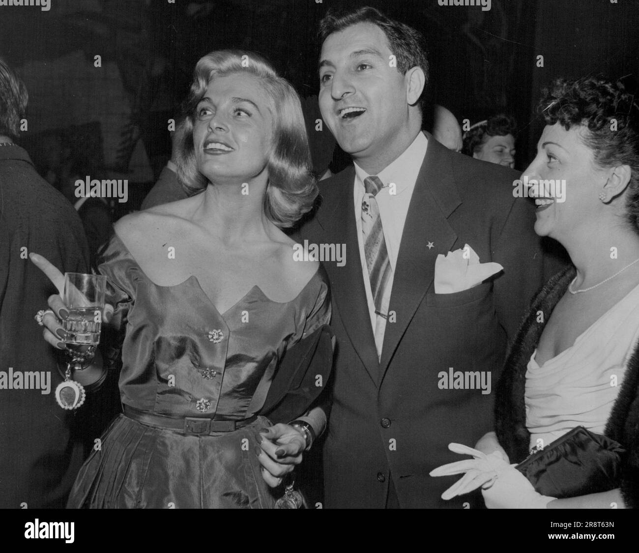 Liz Scott, Danny Thomas & Wife. September 24, 1952. Stock Photo