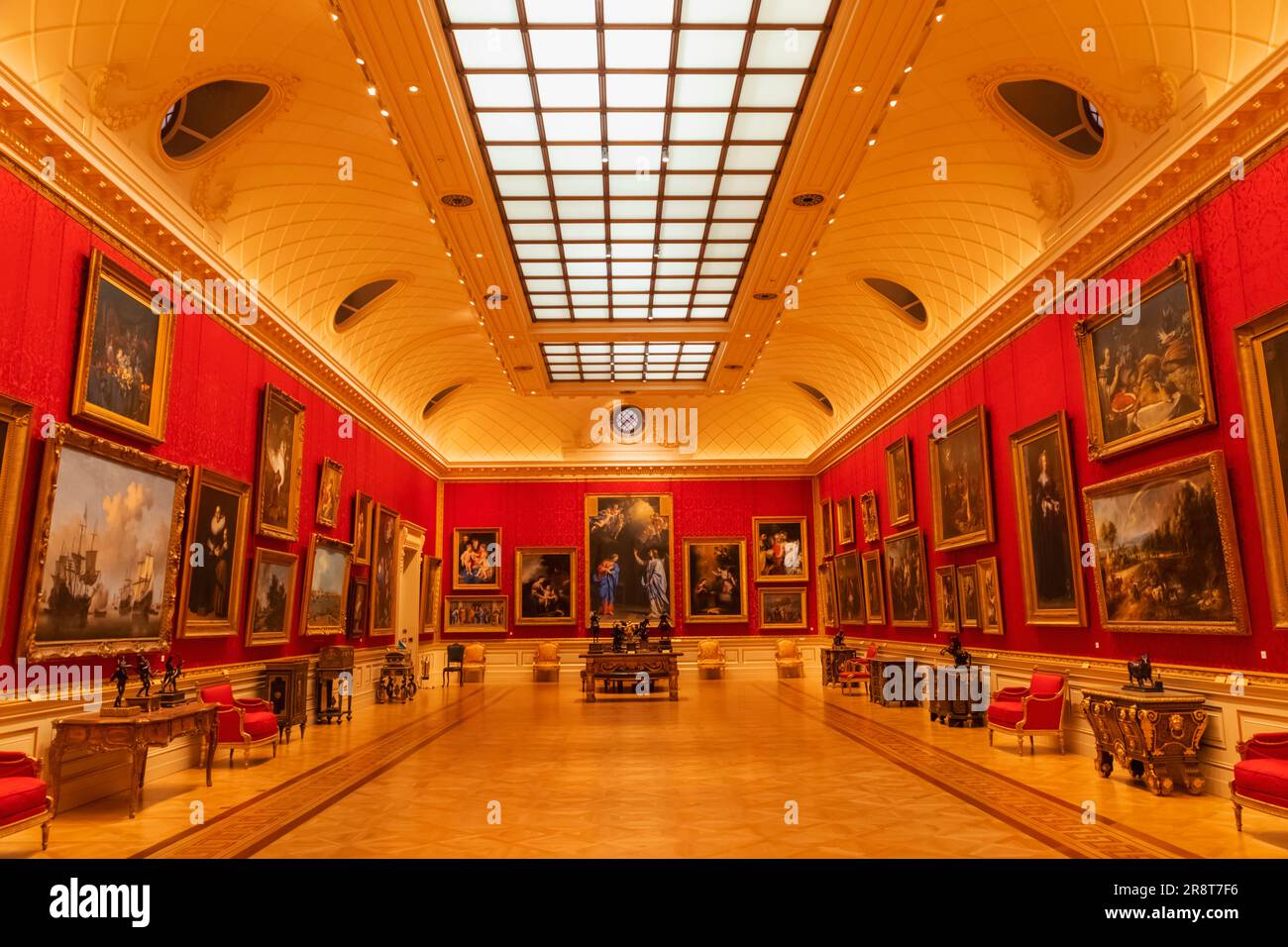 England, London, Heartford House, The Wallace Collection Museum, Interior View of The Great Gallery Stock Photo