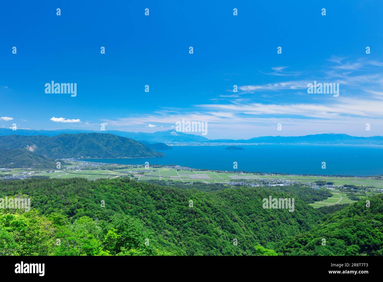 Lake Biwa And Chikubu Island Stock Photo Alamy